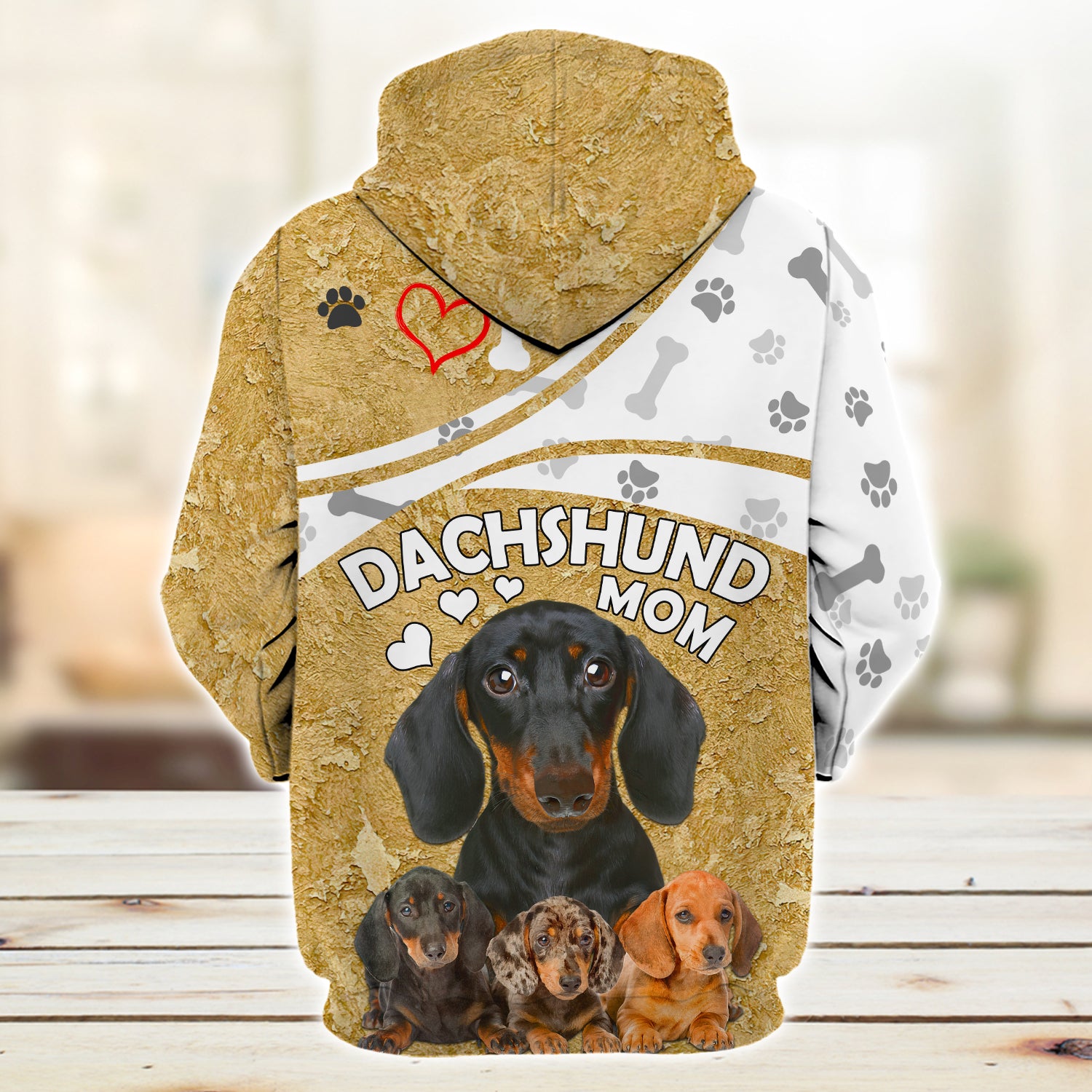 Love Dachshund - Personalized Name 3D Zipper hoodie - TAD 207