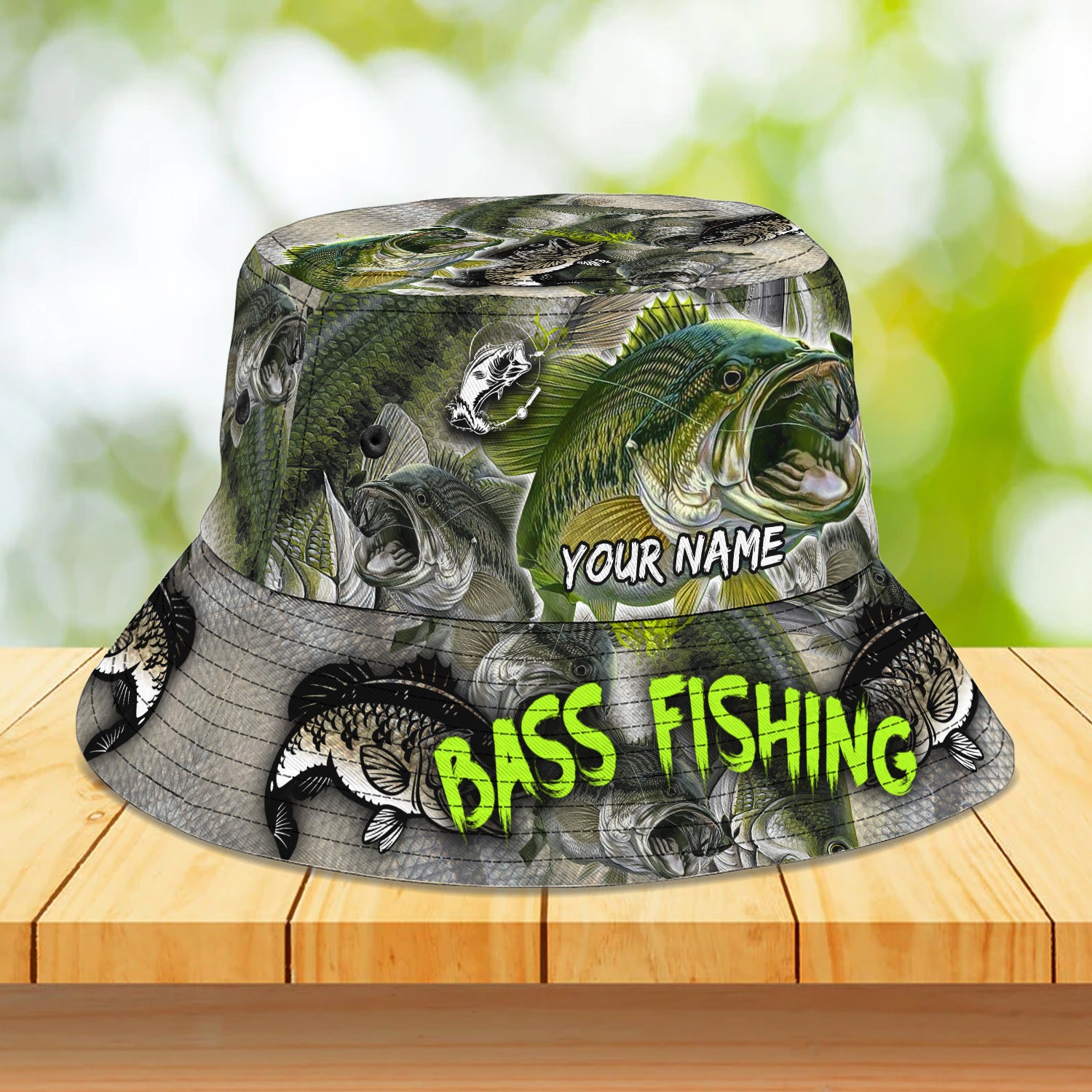 Custom Bucket Hat - Bass Fishing - Tad 1