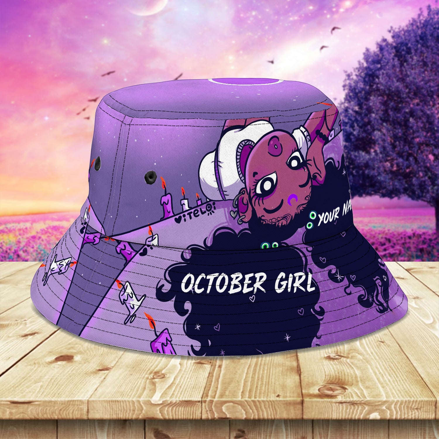 Custom Bucket Hat - October Girl 01 - 16hb