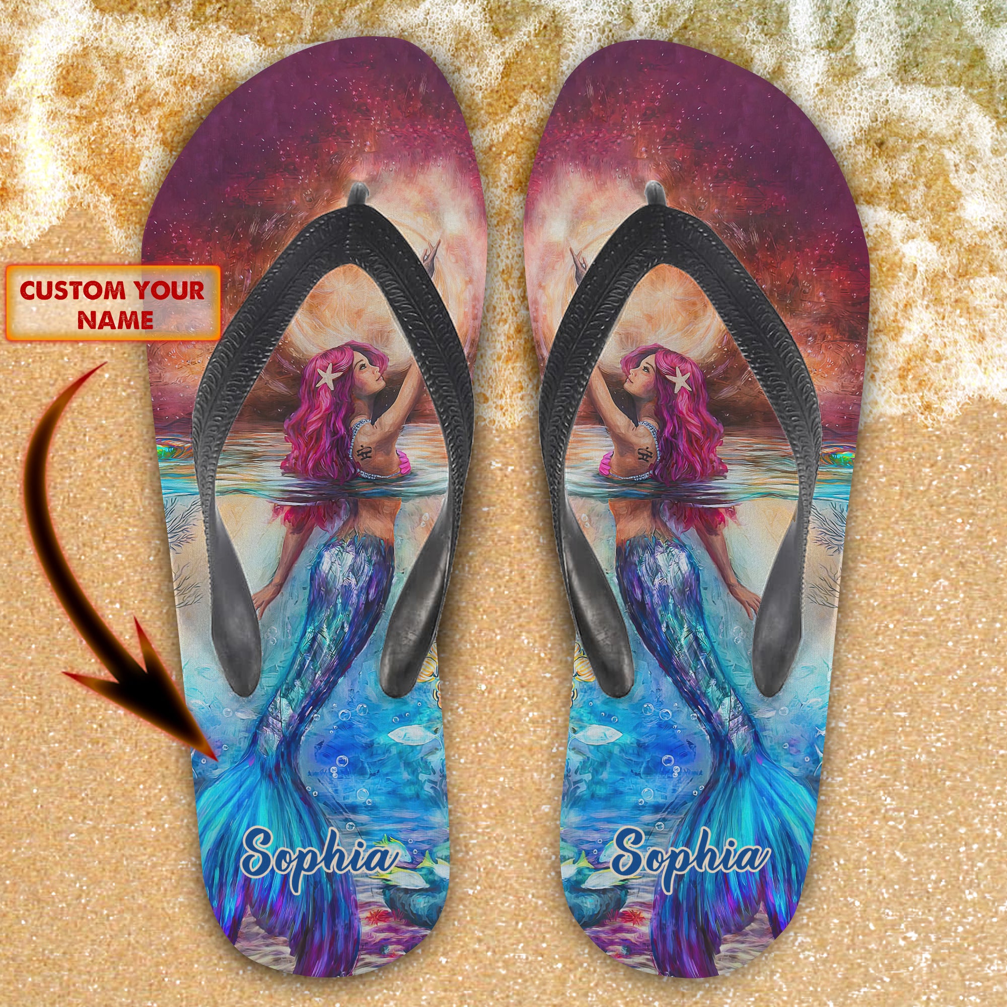 Custom Flip Flops - Mermaid - Fuly 23