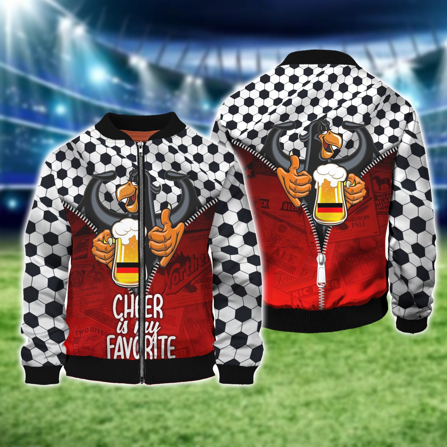 Cheer Is My Favorite SeaSon, Germany's Love Of Football, Eagle And Beer Graphic Design 3D Printed Tshirt For The Germany Fans