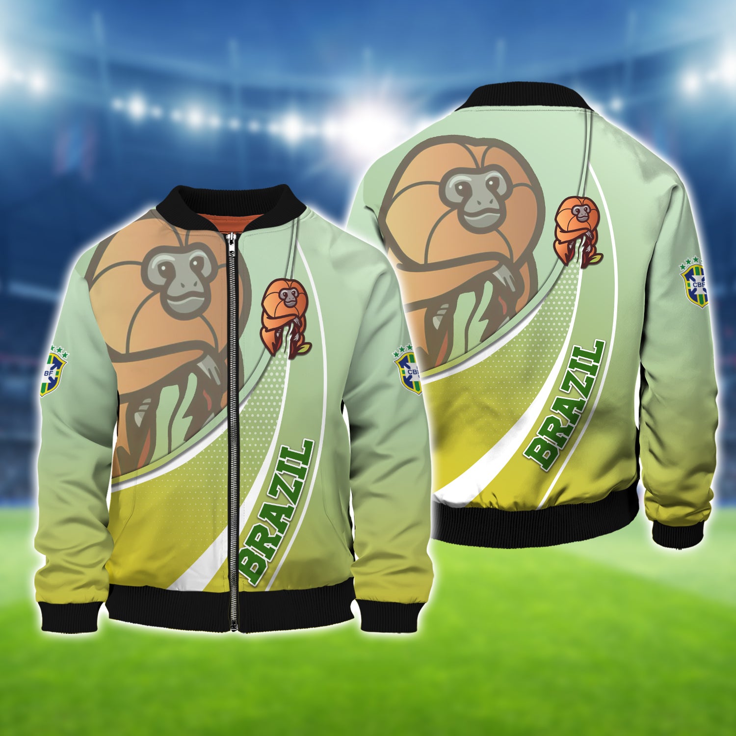 Brazil Football Fans Golden lion tamarin Design Shirt 3D Printed Tshirt For The Brazil Fans