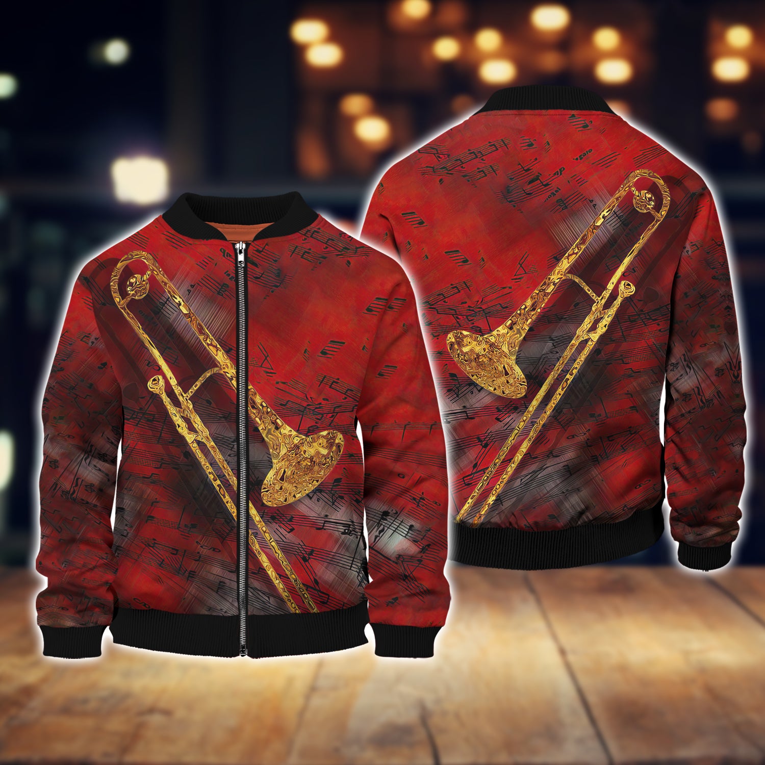 Trombone Red Music 3D Full Print Shirts