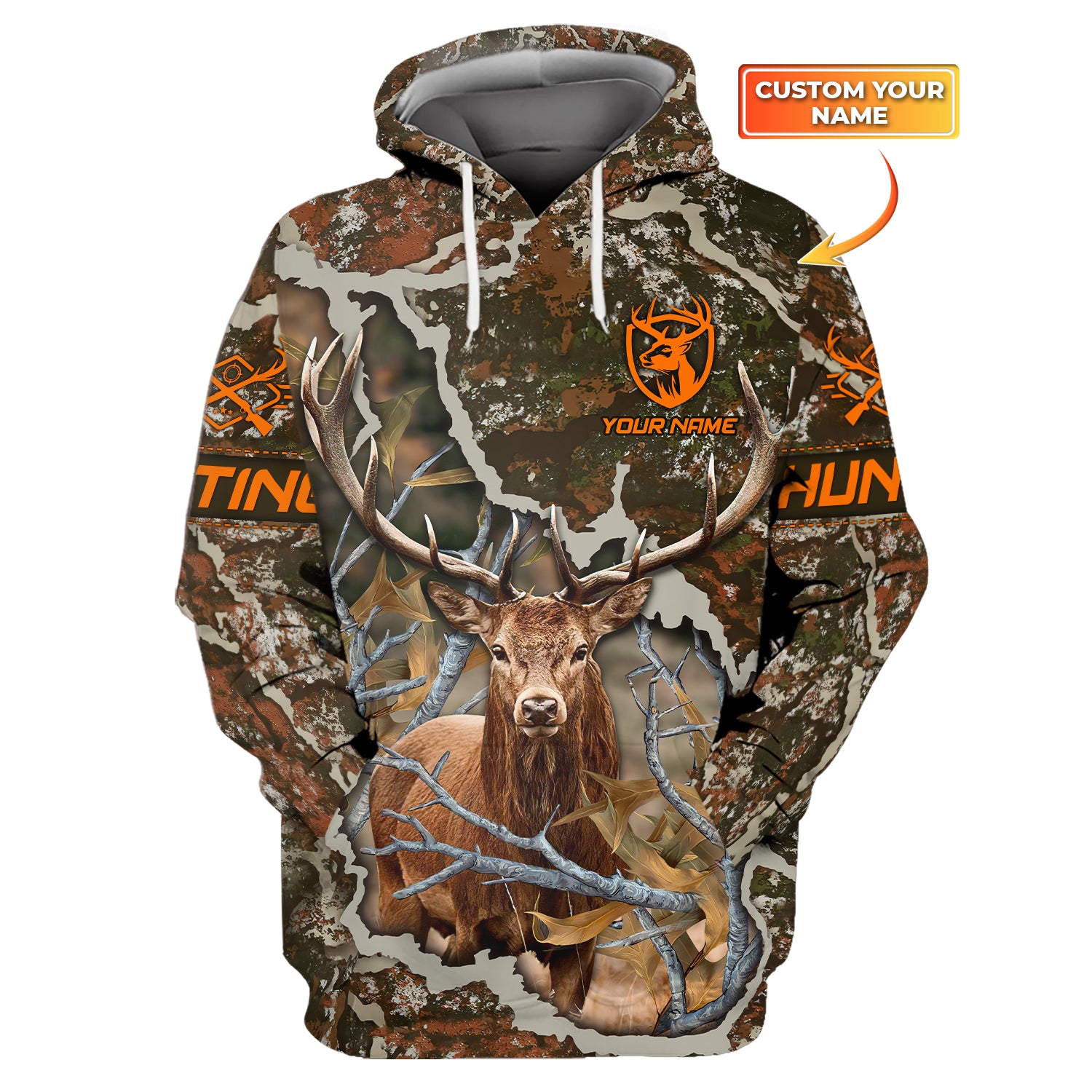 Hunting Personalized Name 3D Hoodie Deer Hunter Shirt