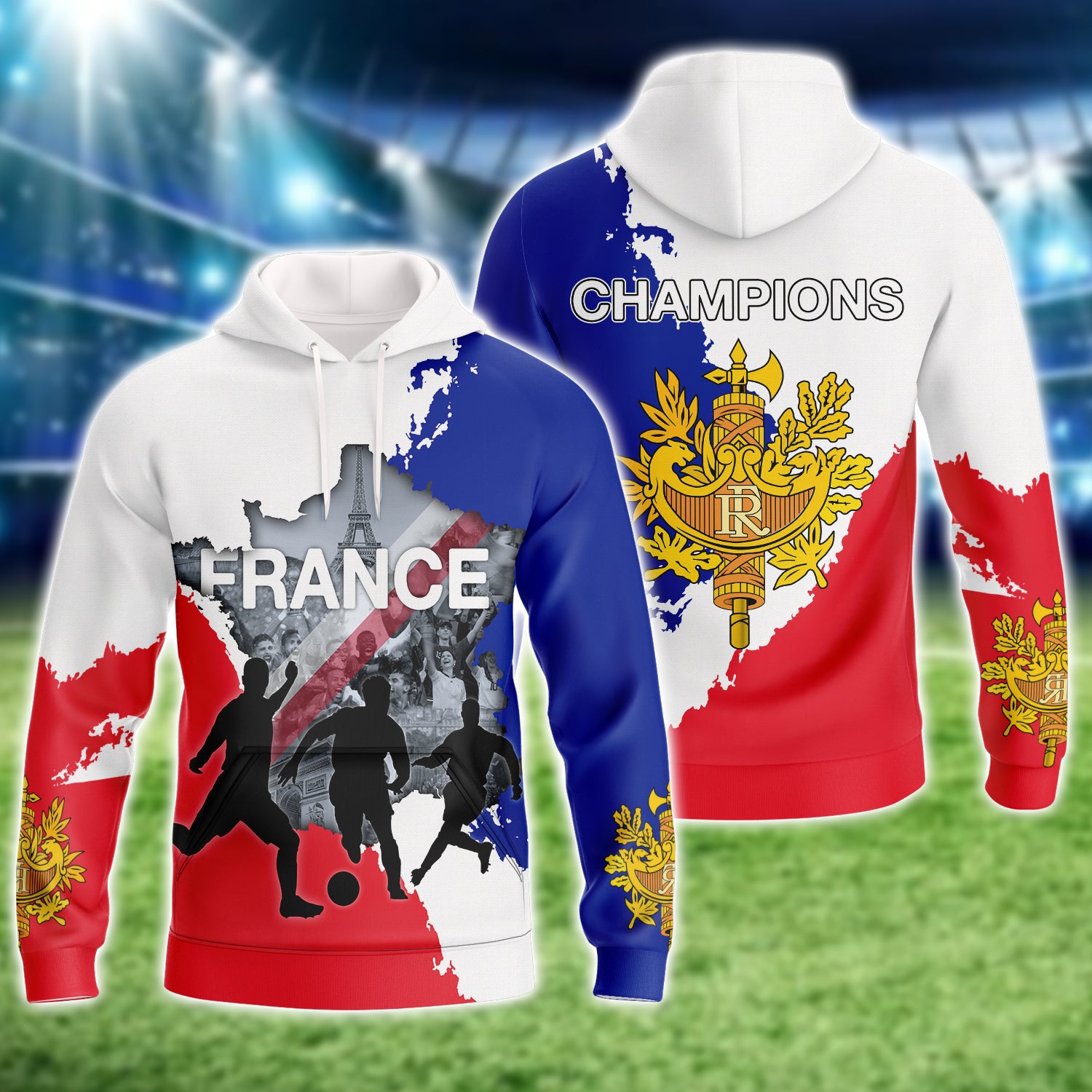 France Football Fans Design Tee Shirt 3D Printed