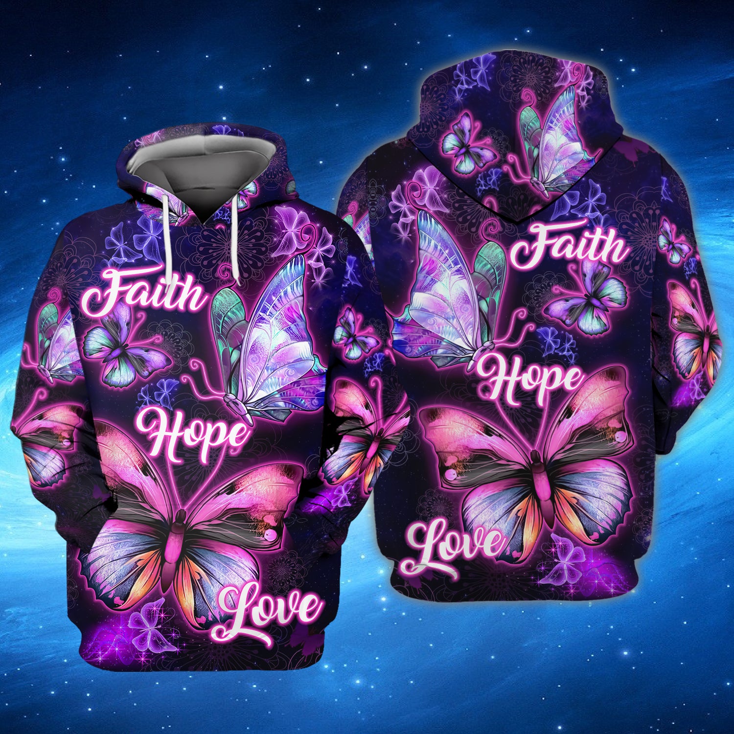 Butterfly Faith Hope Love 86 - 3D Full Print - QB95