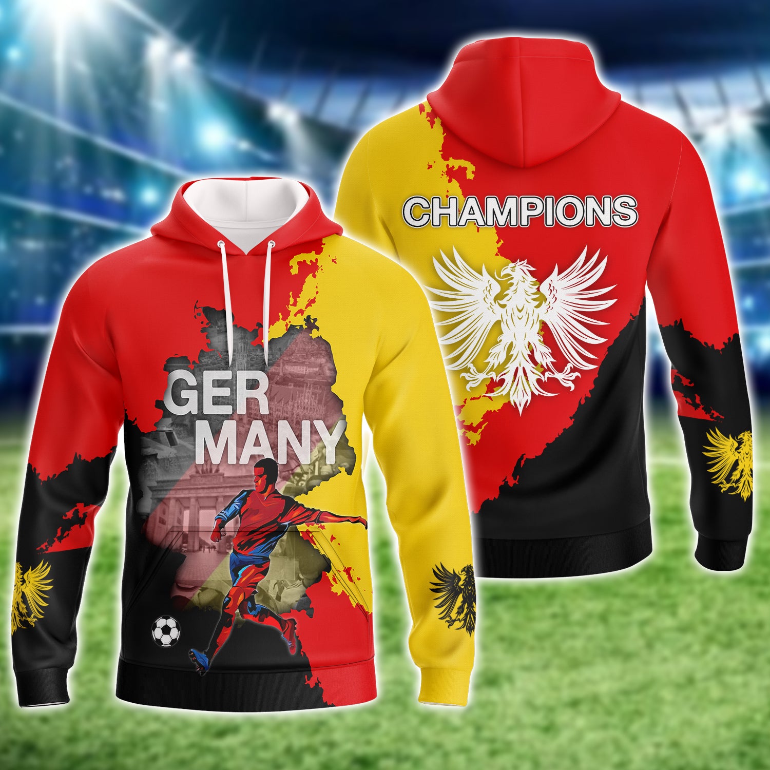 Germany's Love Of Country And Football Graphic Design 3D Printed Tshirt For The Germany Fans