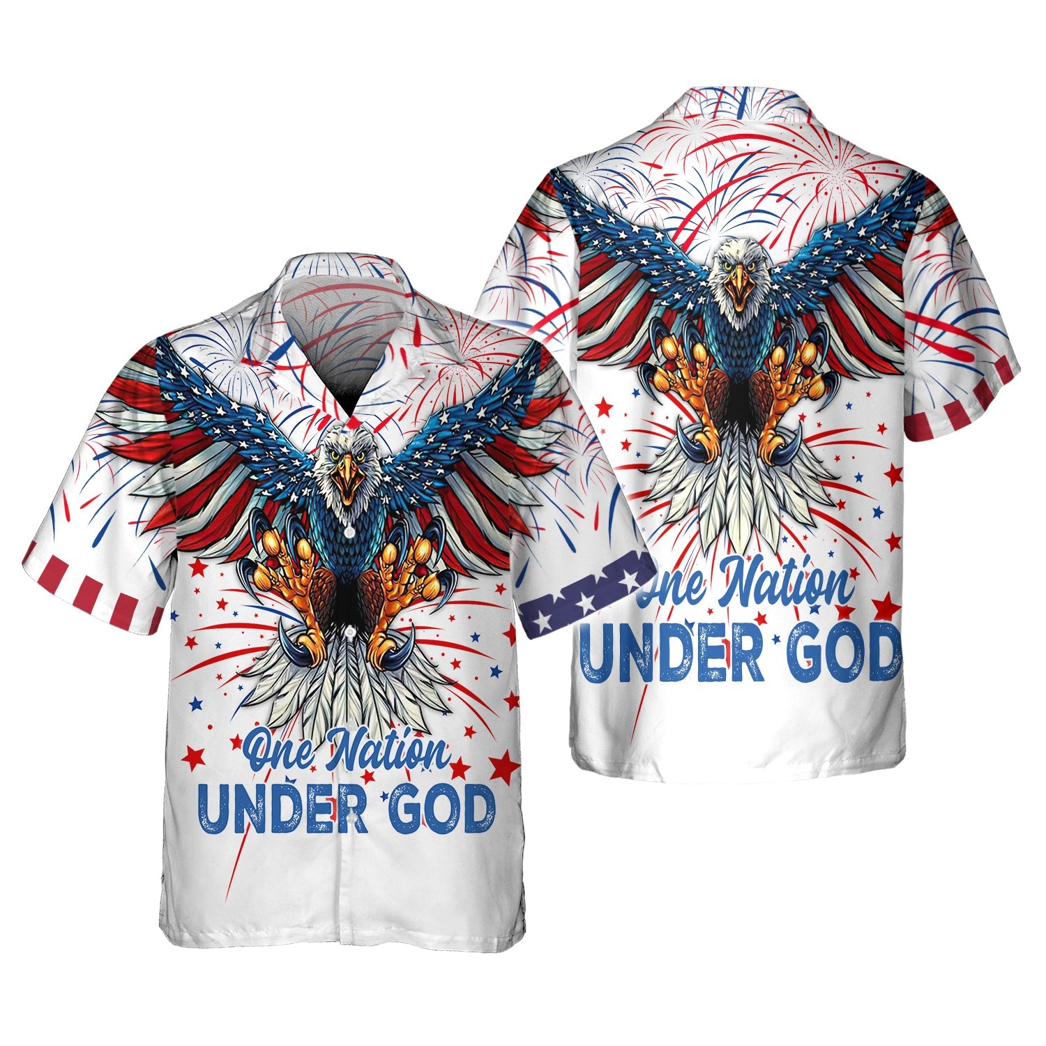 Independence Day Is Coming Ealge One Nation Under God  3D Polo Shirt Full Print