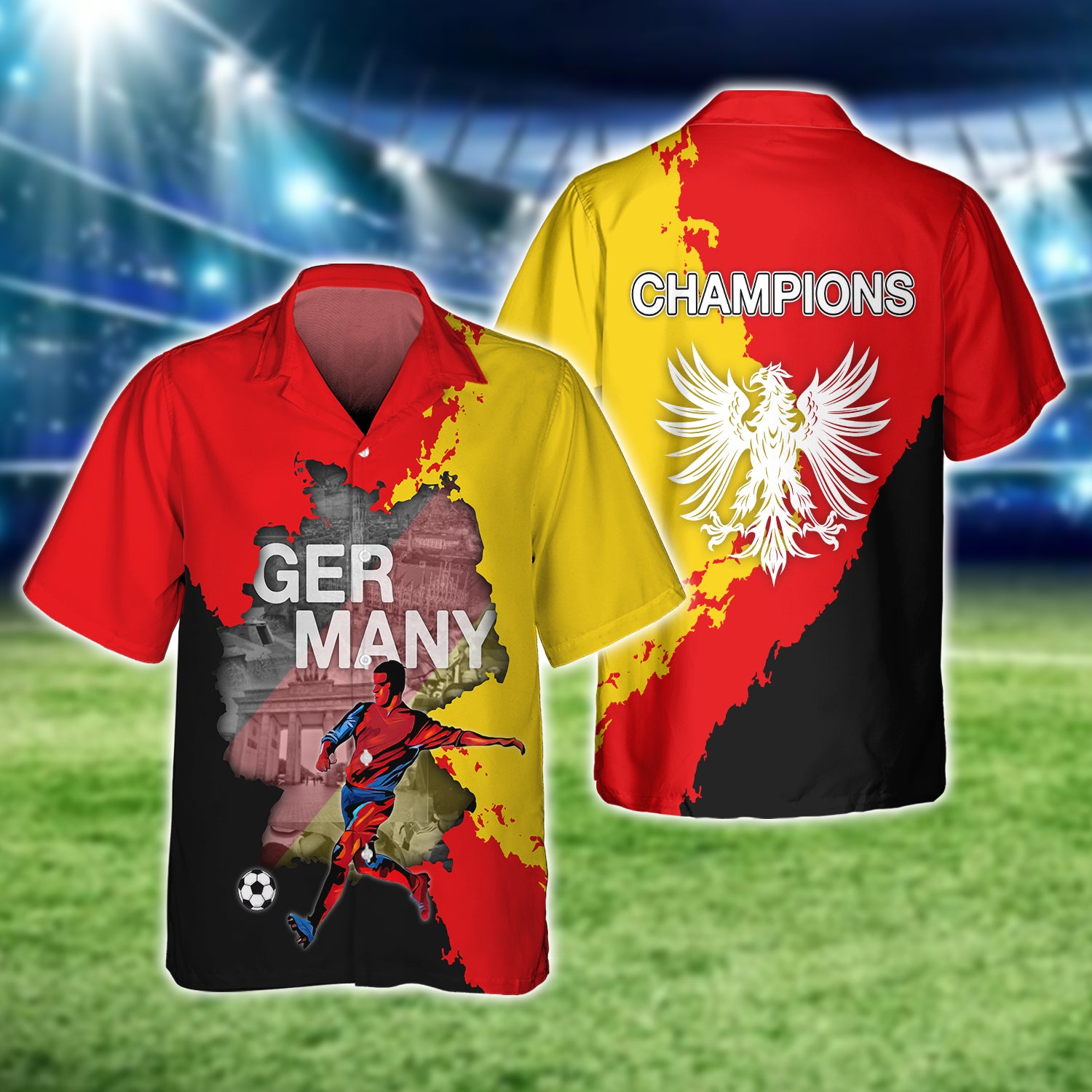 Germany's Love Of Country And Football Graphic Design 3D Printed Tshirt For The Germany Fans
