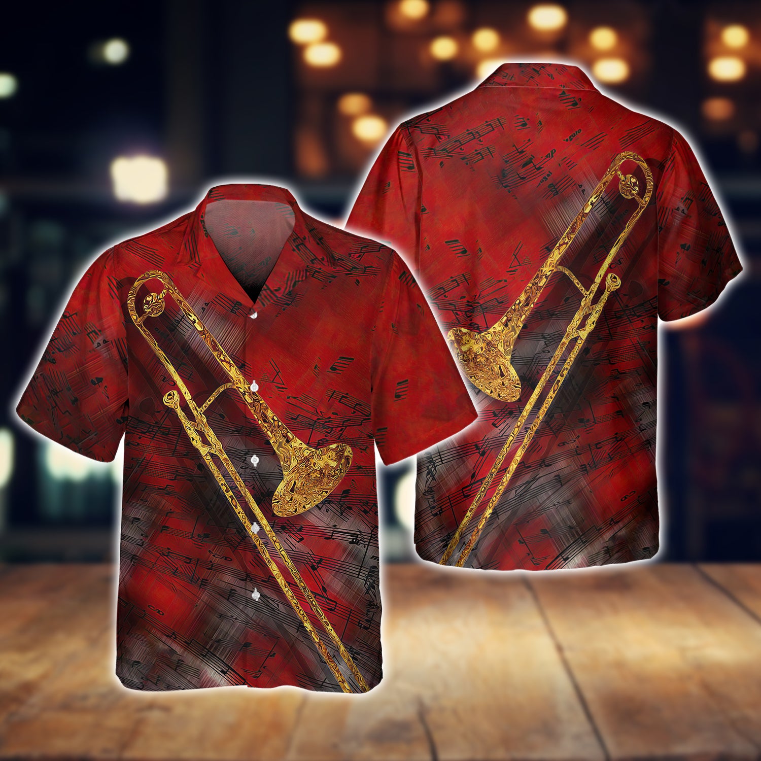 Trombone Red Music 3D Full Print Shirts
