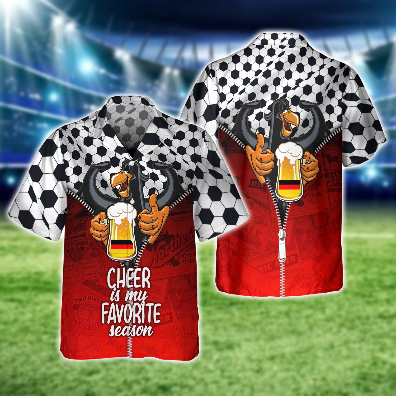 Cheer Is My Favorite SeaSon, Germany's Love Of Football, Eagle And Beer Graphic Design 3D Printed Tshirt For The Germany Fans