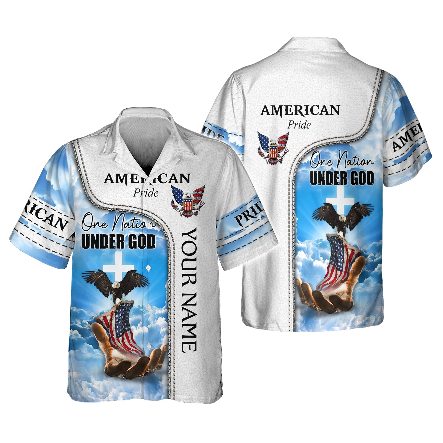 One Nation Under God - 3D Hawaiian Men's - Hdmt