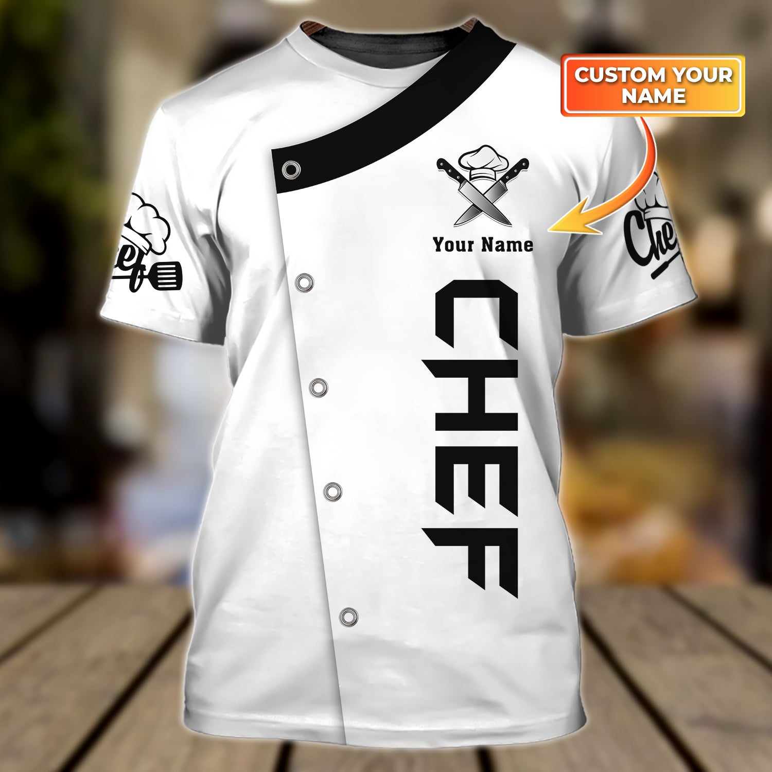 Chef, Cook, Personalized Name 3D Tshirt 45, RINC98