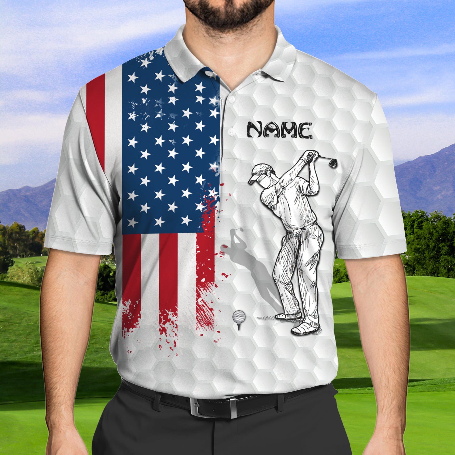 3D Golf Club 01 - Personalized Name 3D Polo Shirt - LTD92 - Hkm