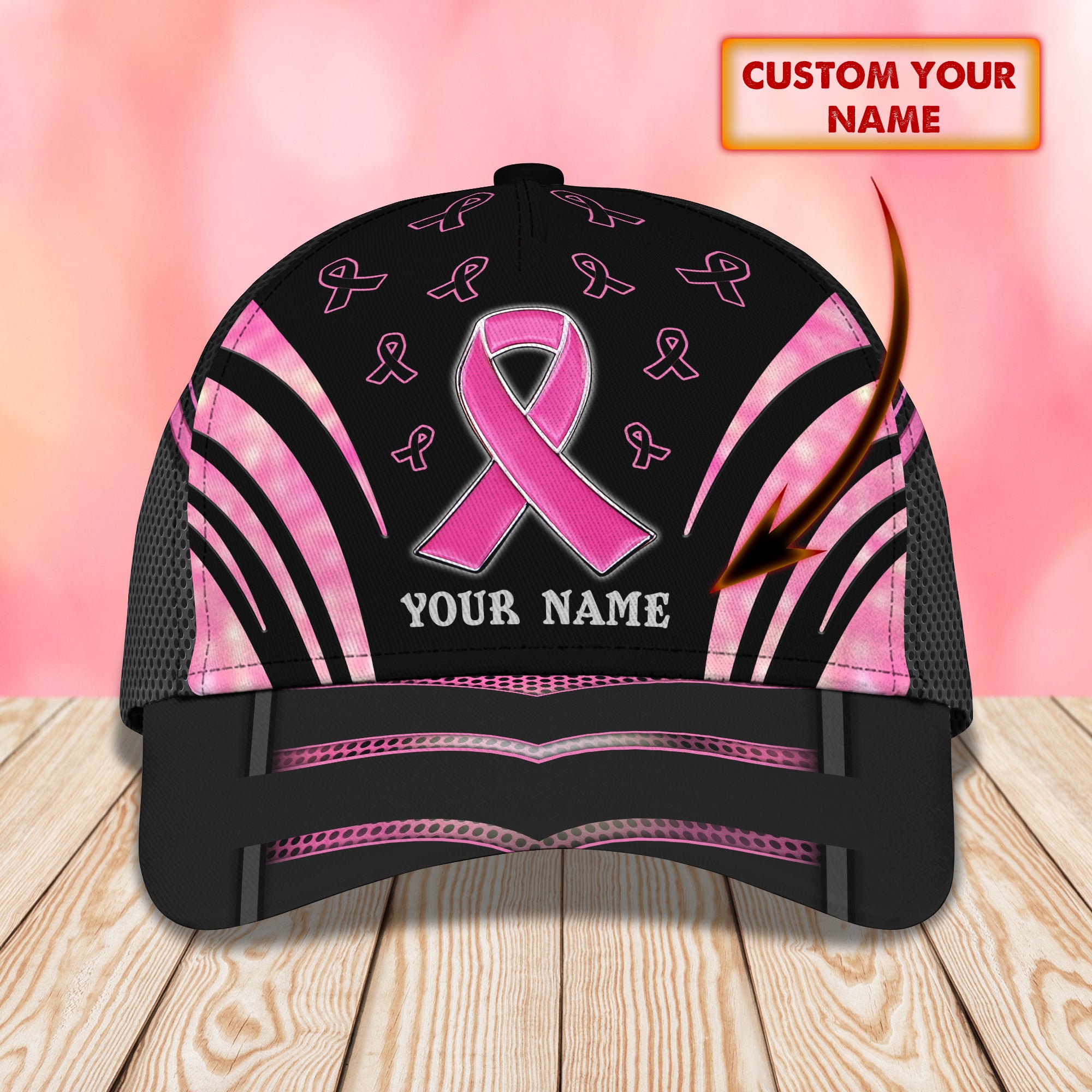 Breast Cancer Awareness 01- Personalized Name Cap - Ntp-351