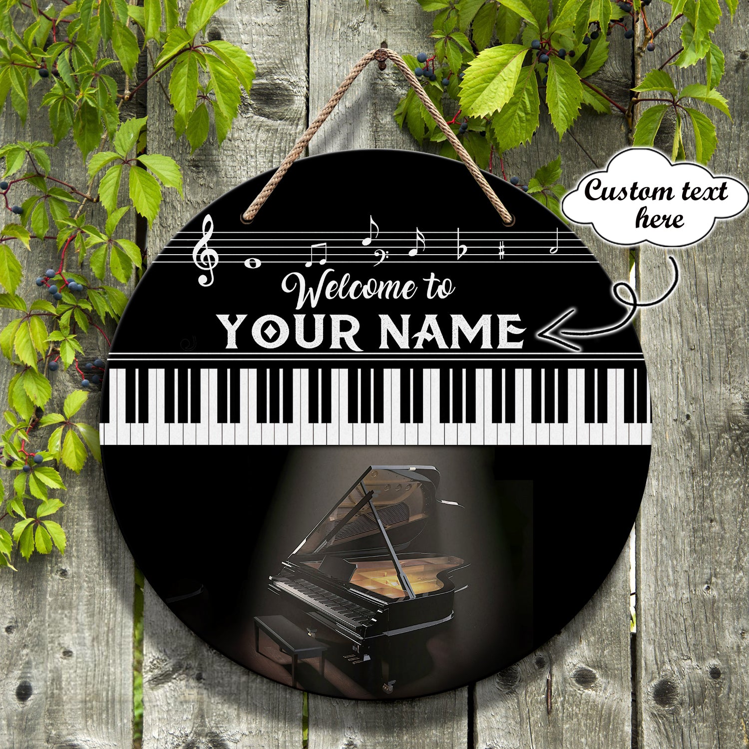 Custom Wooden Sign - Piano - 41