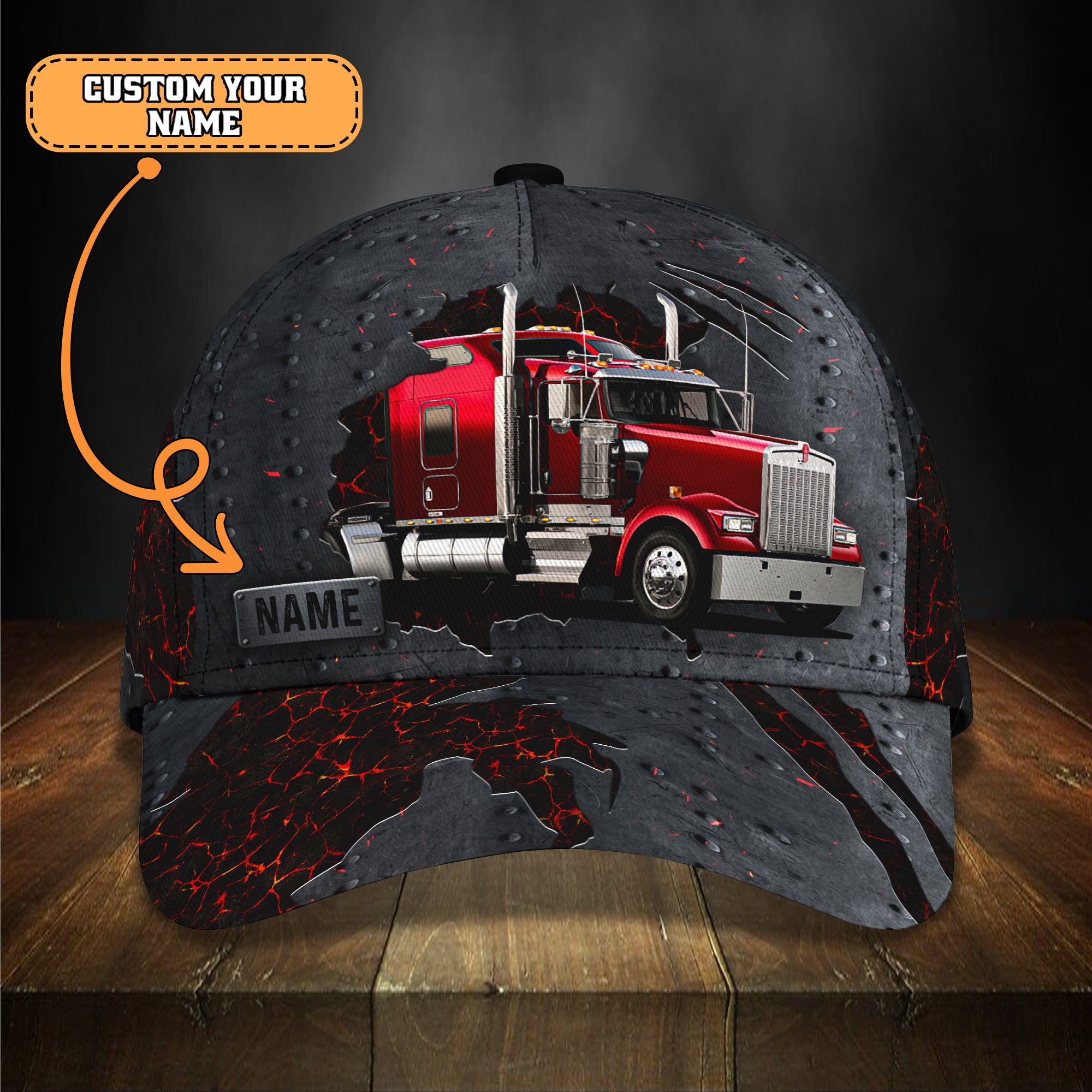 Red Truck - Personalized Name Cap - Dp98 - Dp327