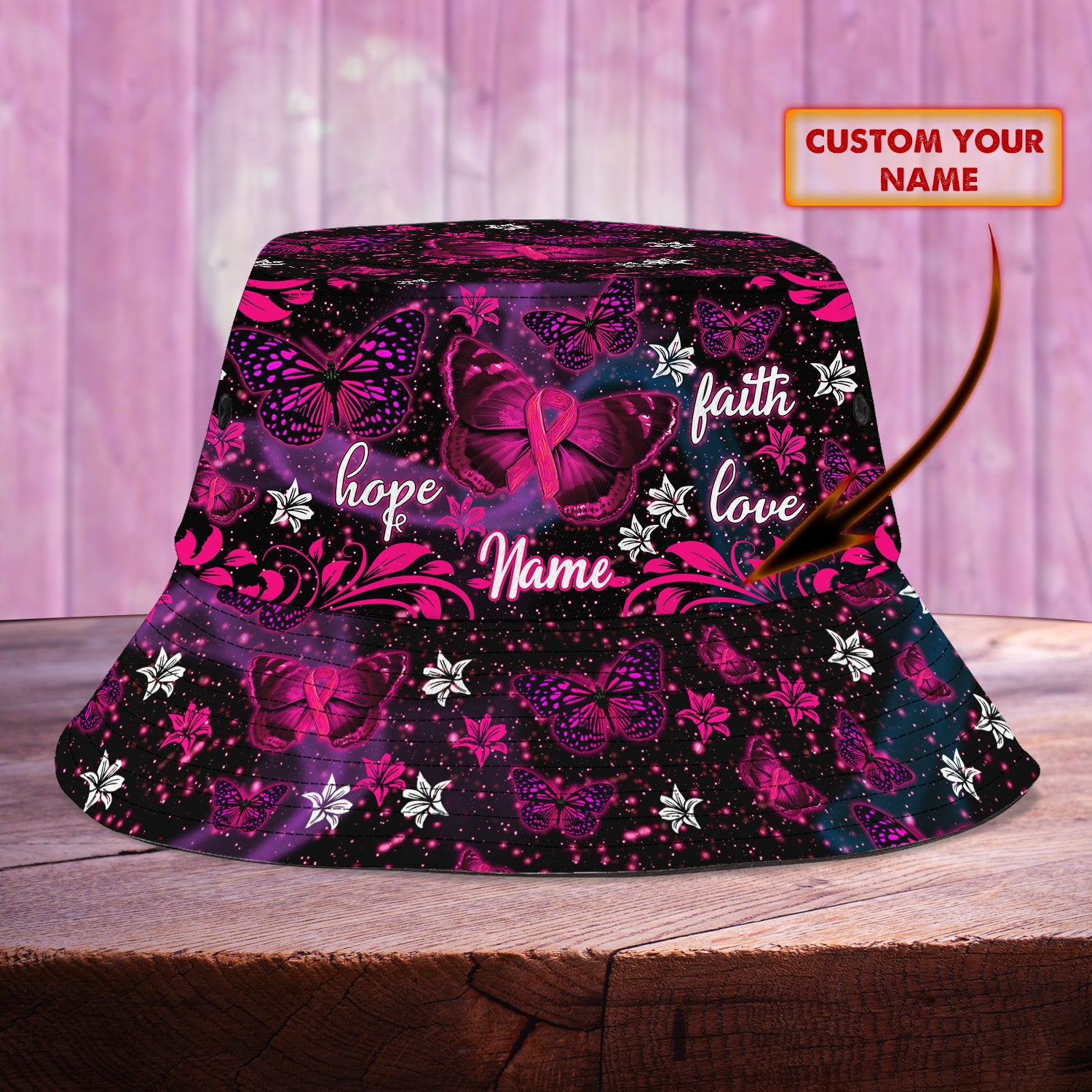 Custom Bucket Hat  - Breast Cancer - H9h3-522