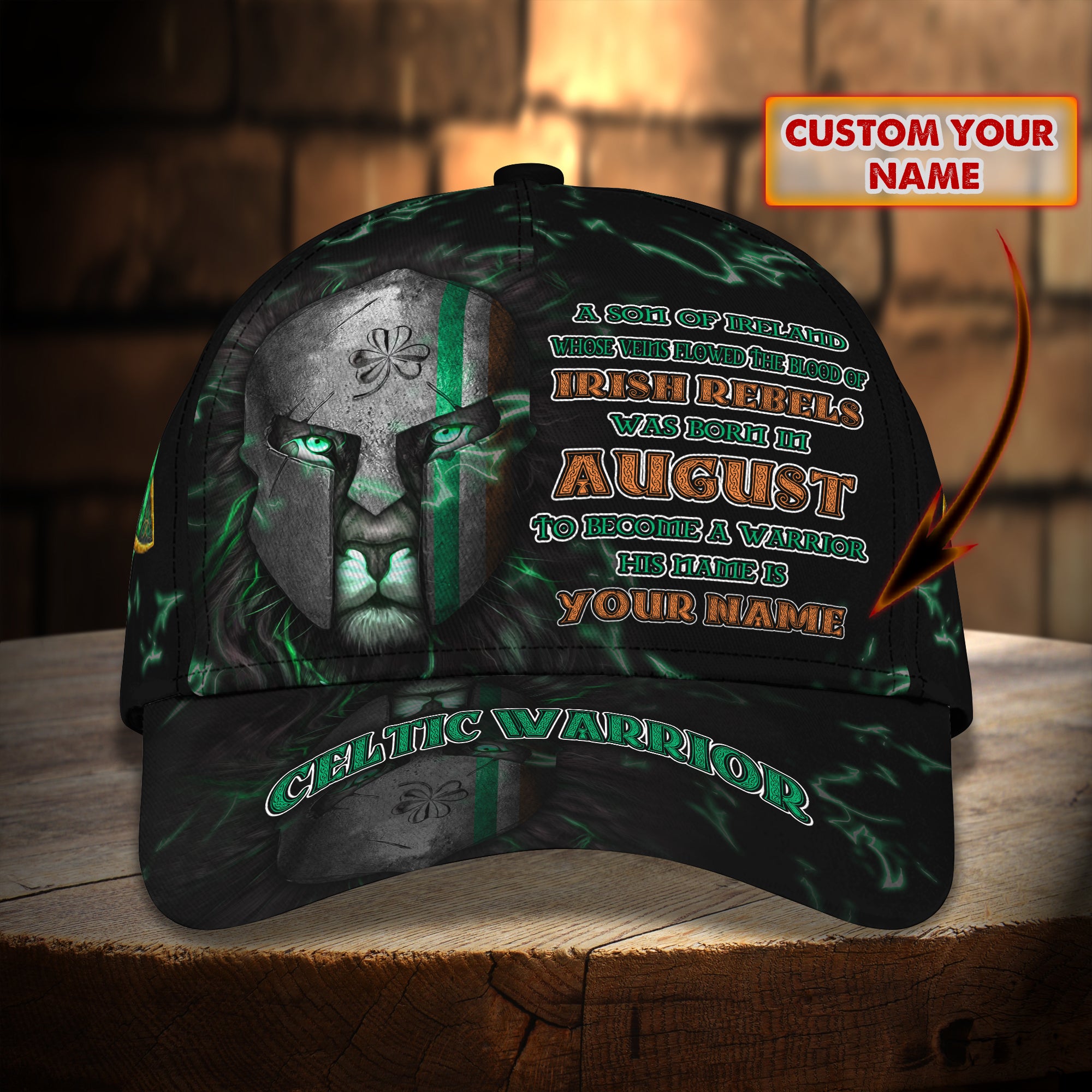 August Celtic Warrior - Personalized Name Cap - Loop - Vhv-cap-031