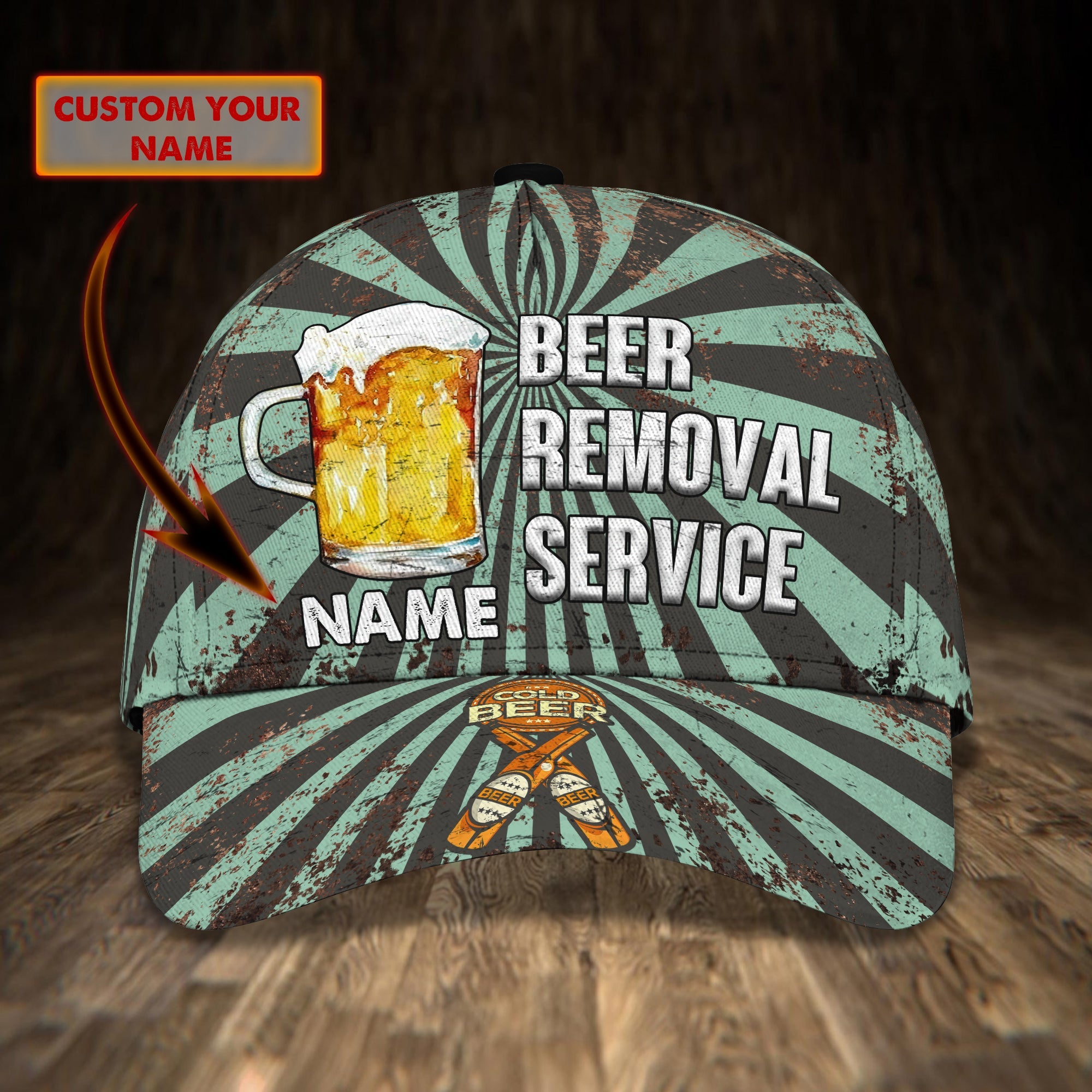 Beer Removal Service- Personalized Name Cap - TD96-266