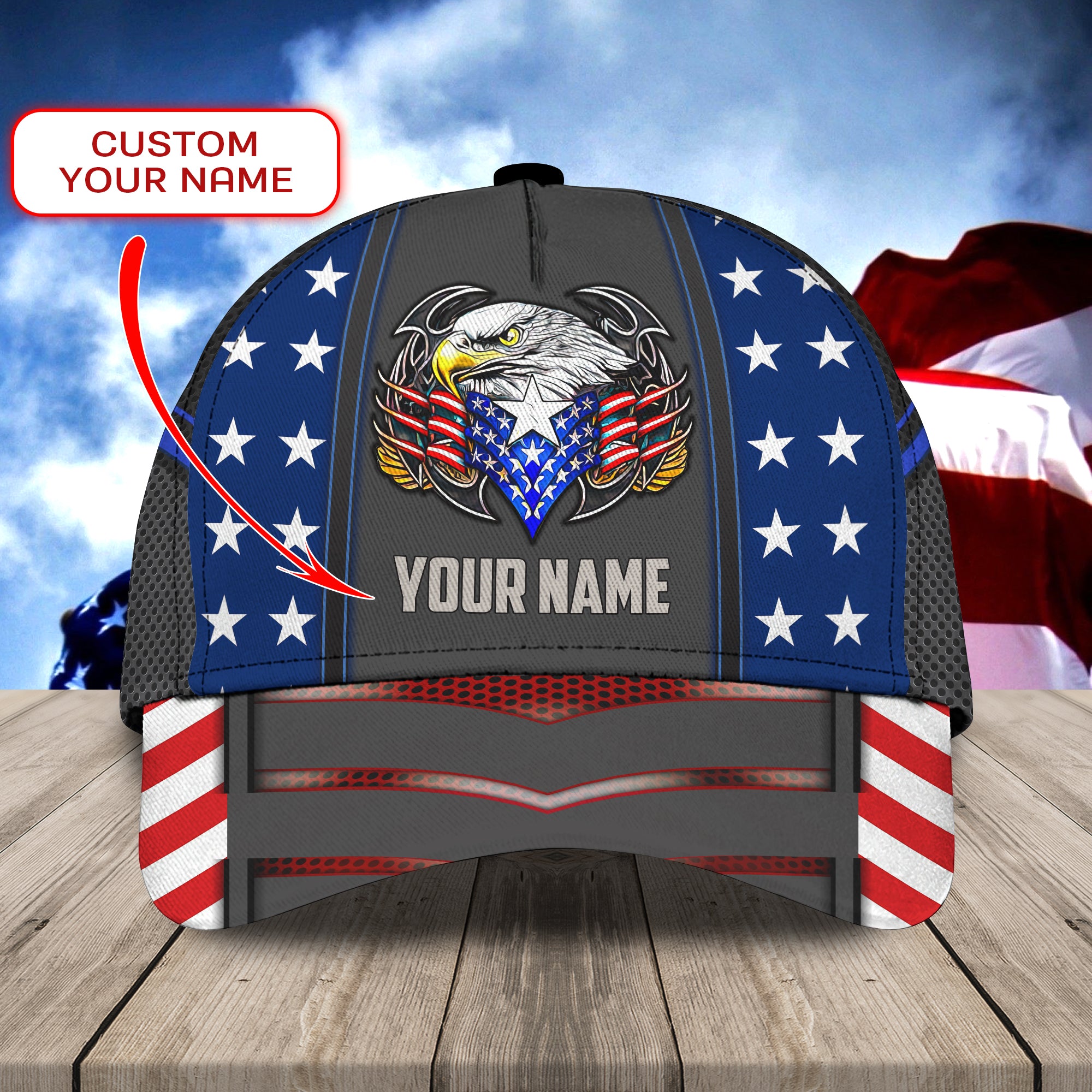 Eagle american - Personalized Name Cap - h2k-h7