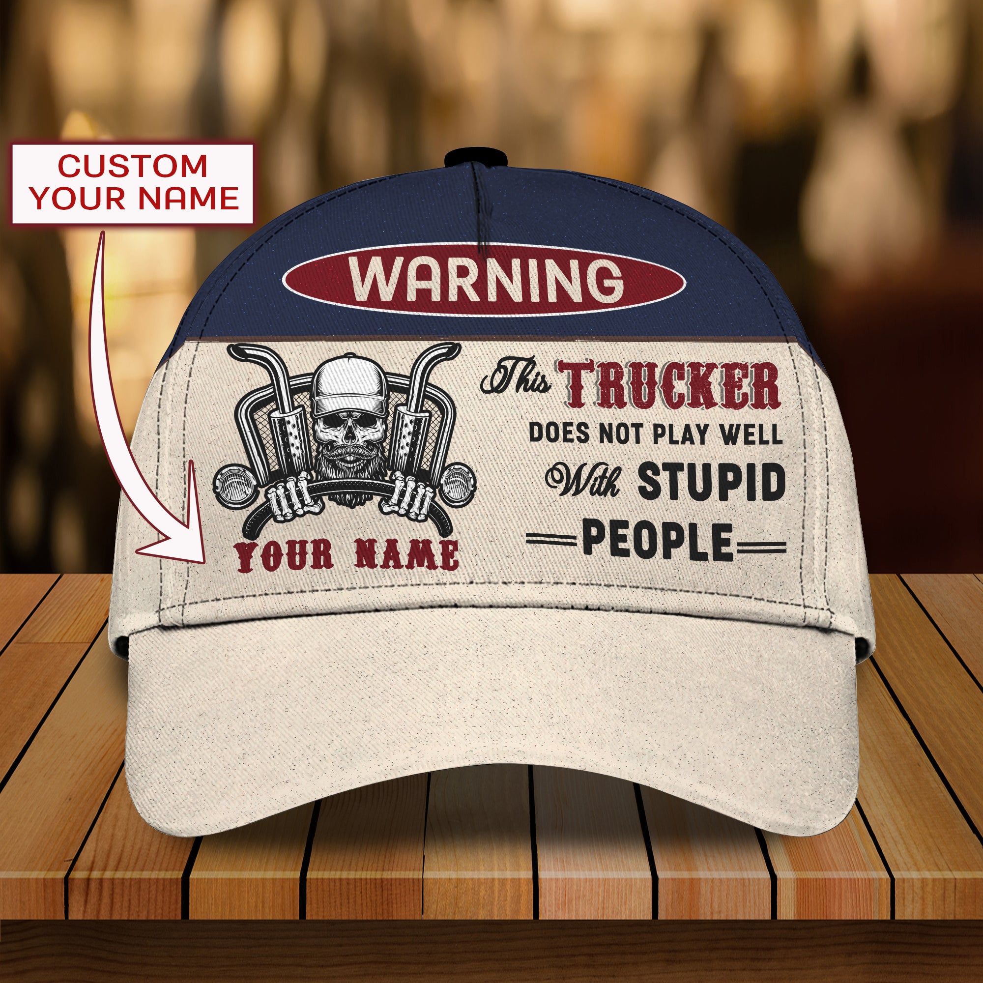 Grumpy Trucker 2 - Personalized Name Cap - Loop- H9h3-298