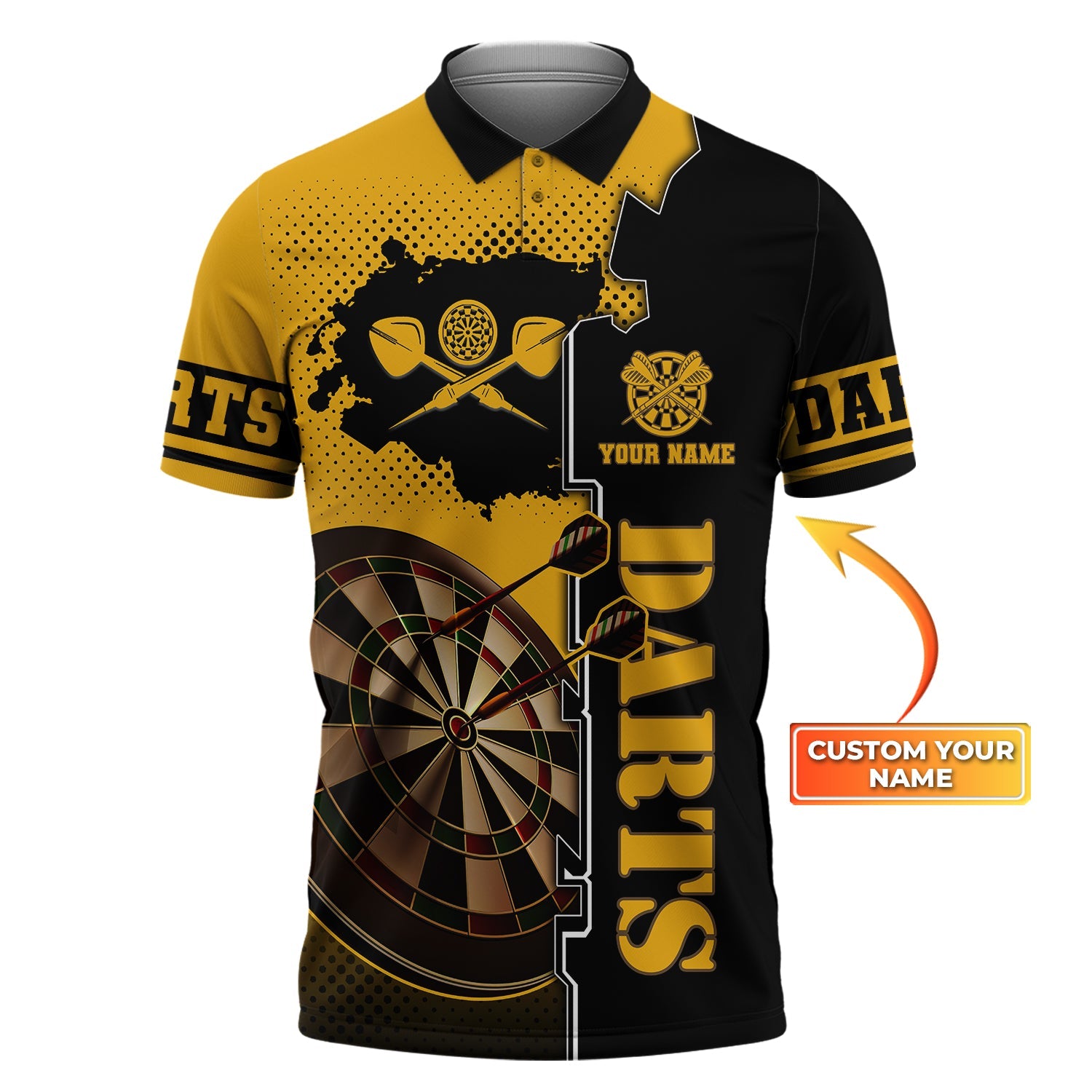 Darts - Personalized Name 3D Polo Shirt - Tad 8386