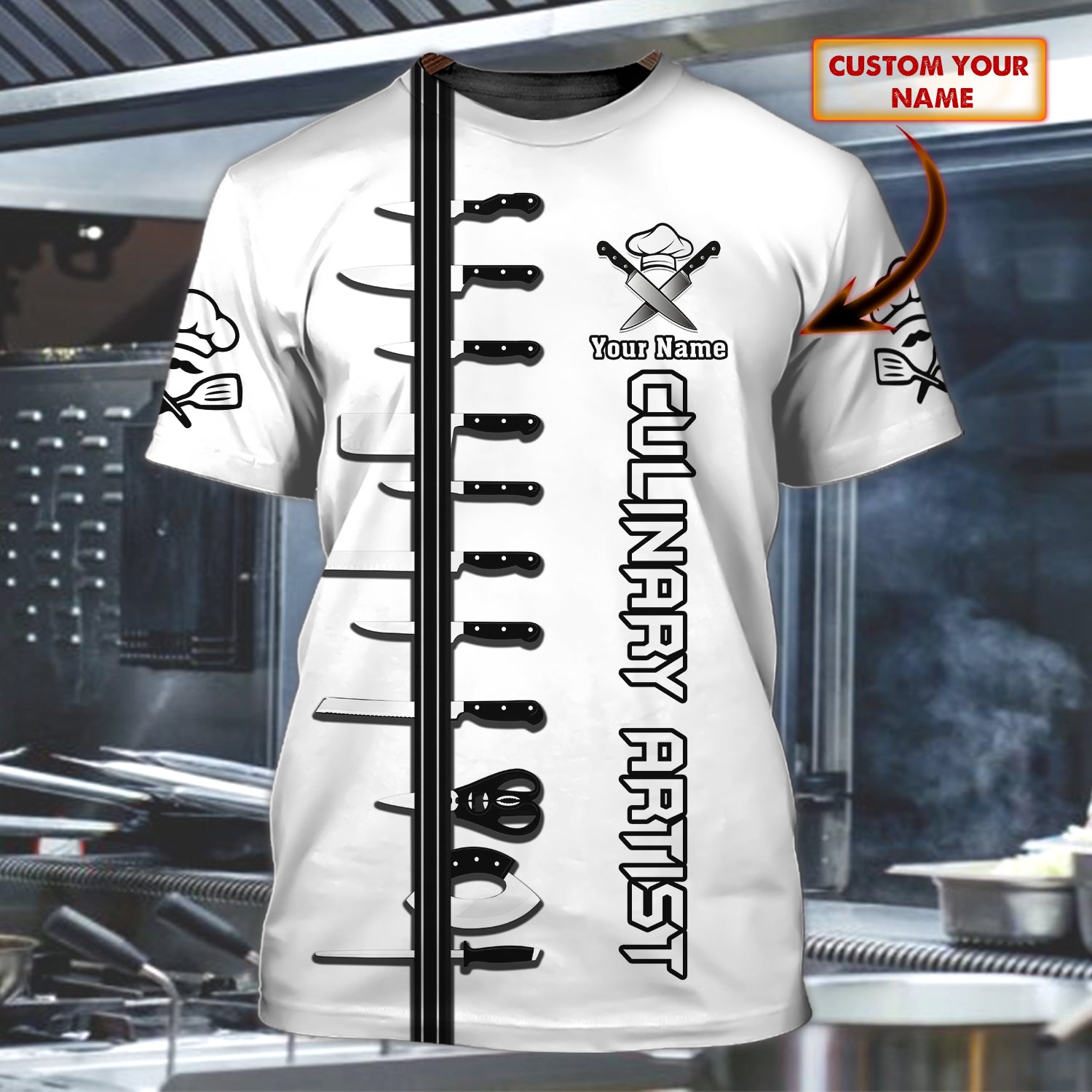 CHEF - Personalized Name 3D Tshirt 14.1 - RINC98