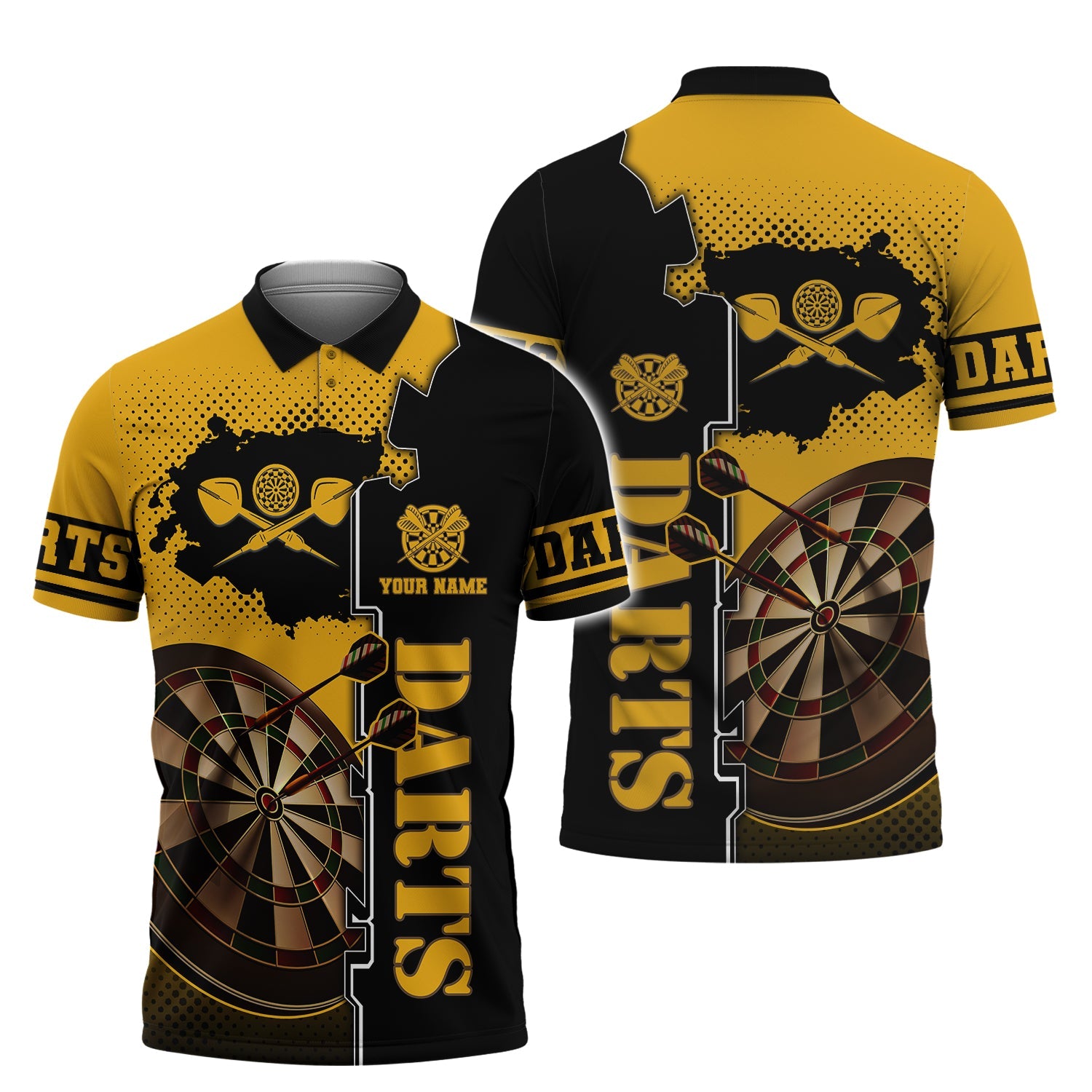 Darts - Personalized Name 3D Polo Shirt - Tad 8386