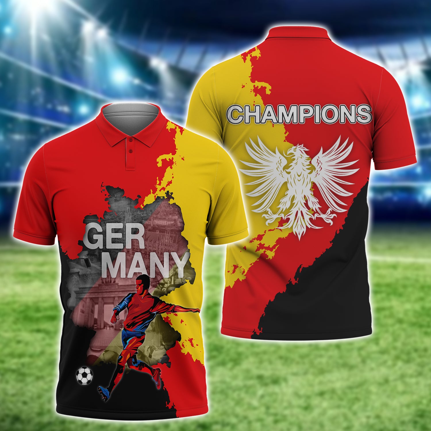Germany's Love Of Country And Football Graphic Design 3D Printed Tshirt For The Germany Fans