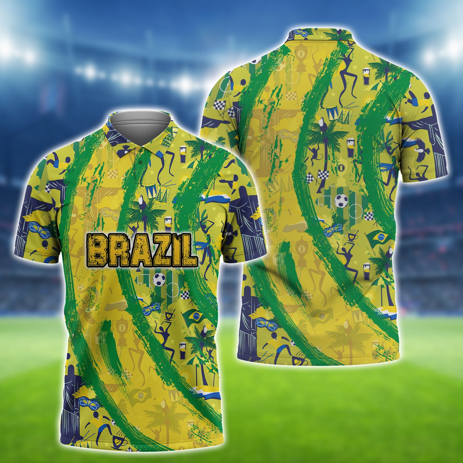 Brazil Fans Pattern Design Shirt 3D Printed Tshirt For The Brazil Fans