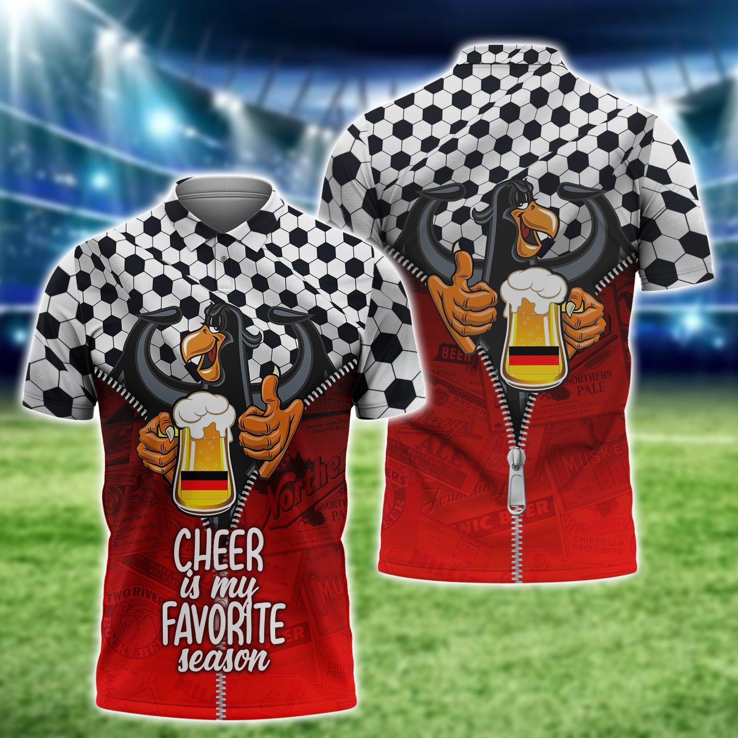 Cheer Is My Favorite SeaSon, Germany's Love Of Football, Eagle And Beer Graphic Design 3D Printed Tshirt For The Germany Fans