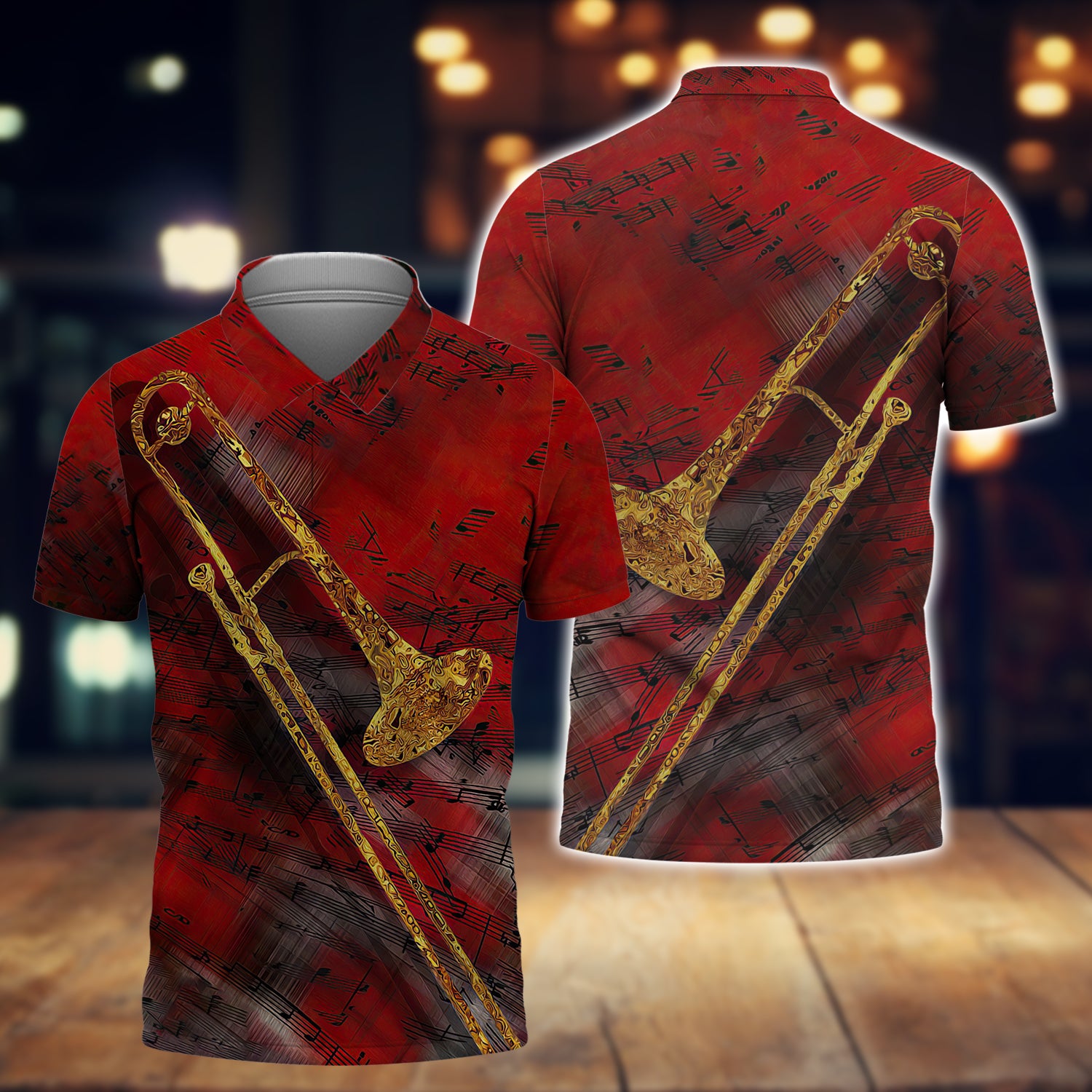Trombone Red Music 3D Full Print Shirts