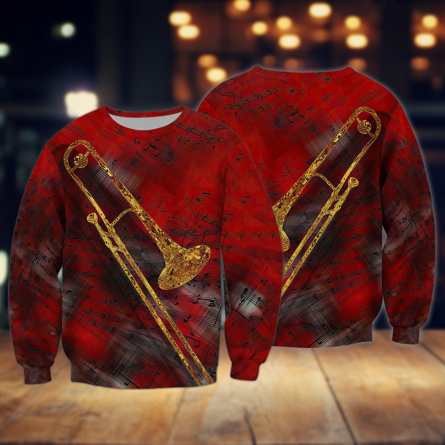 Trombone Red Music 3D Full Print Shirts