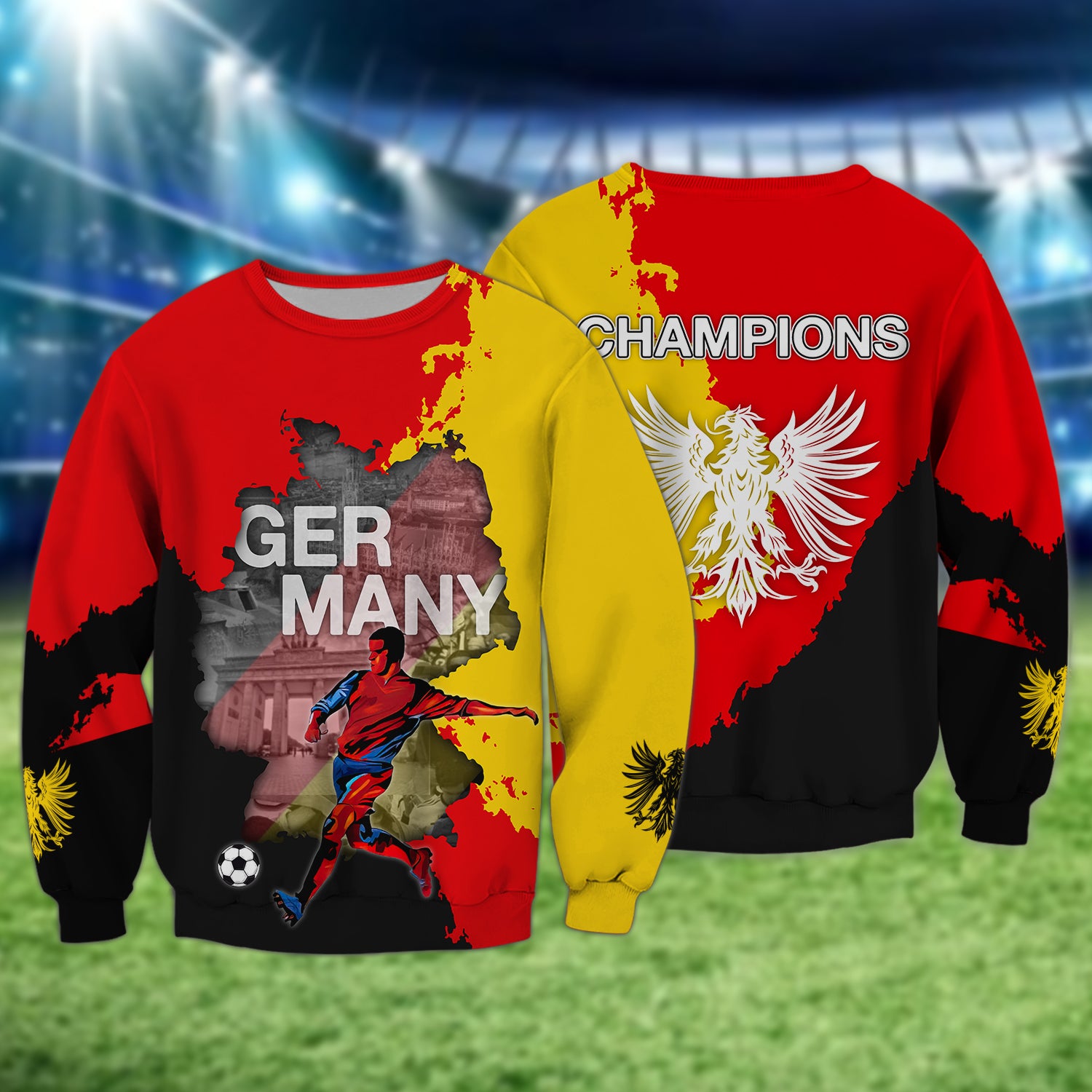 Germany's Love Of Country And Football Graphic Design 3D Printed Tshirt For The Germany Fans
