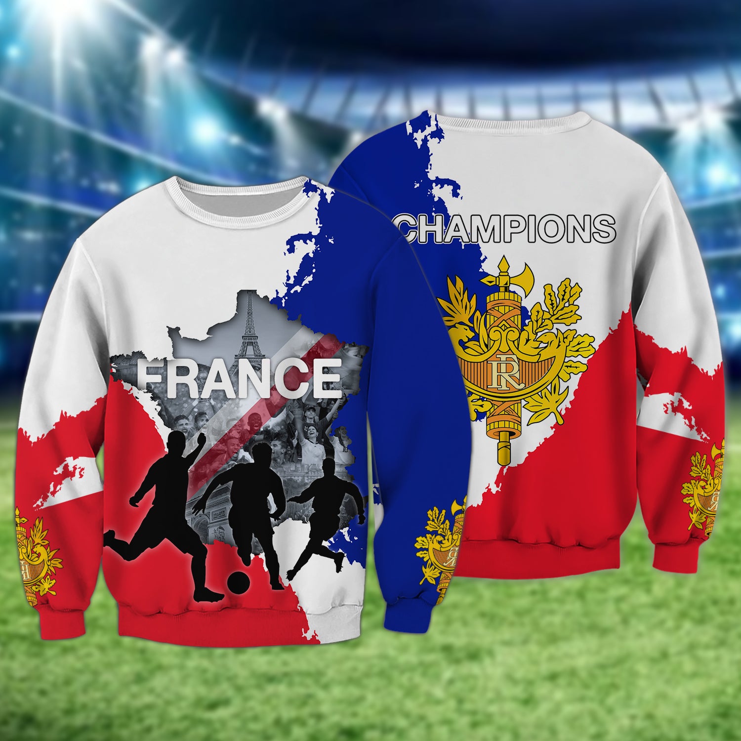 France Football Fans Design Tee Shirt 3D Printed