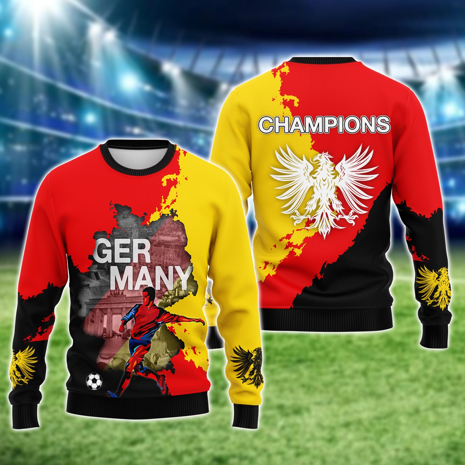 Germany's Love Of Country And Football Graphic Design 3D Printed Tshirt For The Germany Fans