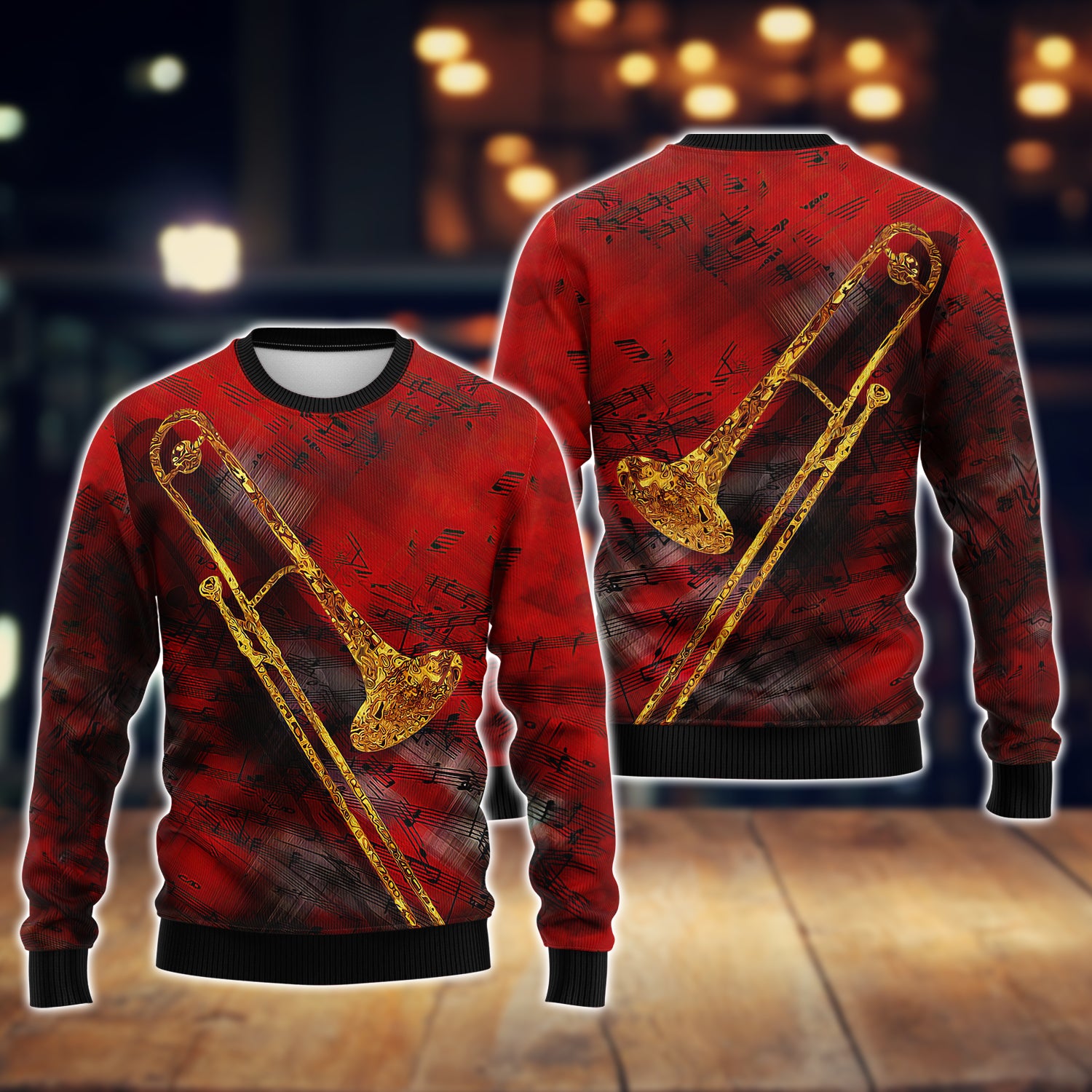 Trombone Red Music 3D Full Print Shirts