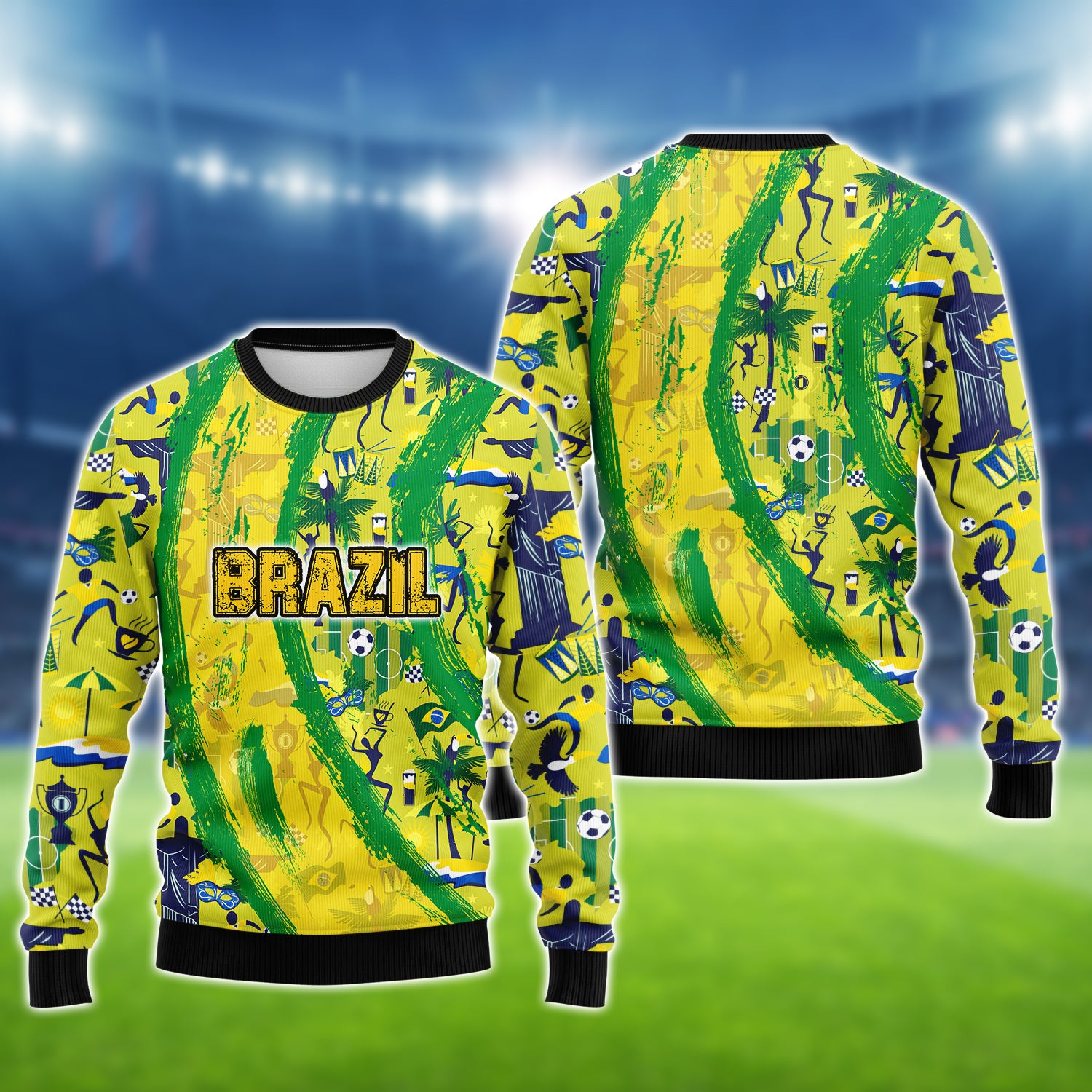 Brazil Fans Pattern Design Shirt 3D Printed Tshirt For The Brazil Fans