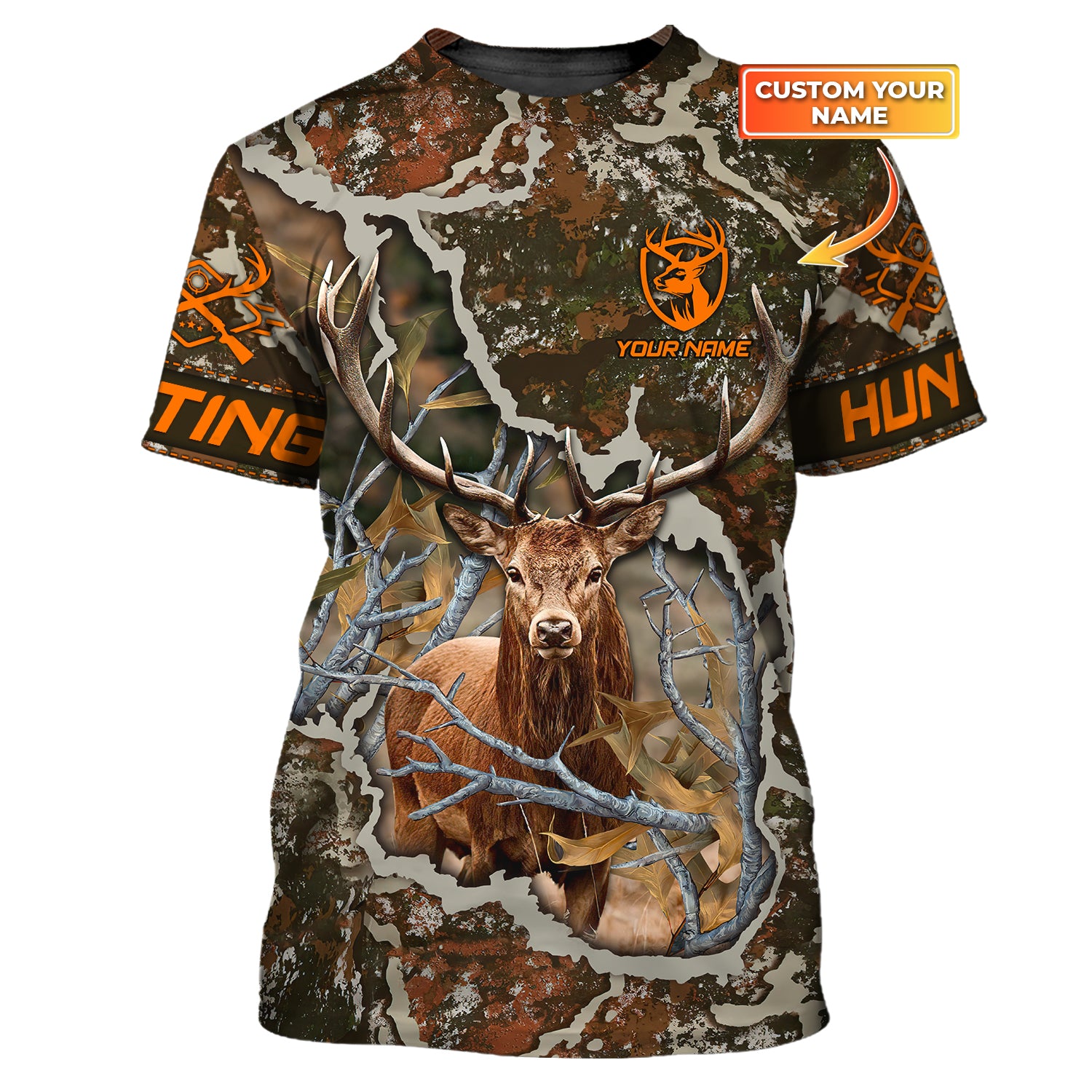 Hunting Personalized Name 3D Tshirt Deer Hunter Shirt