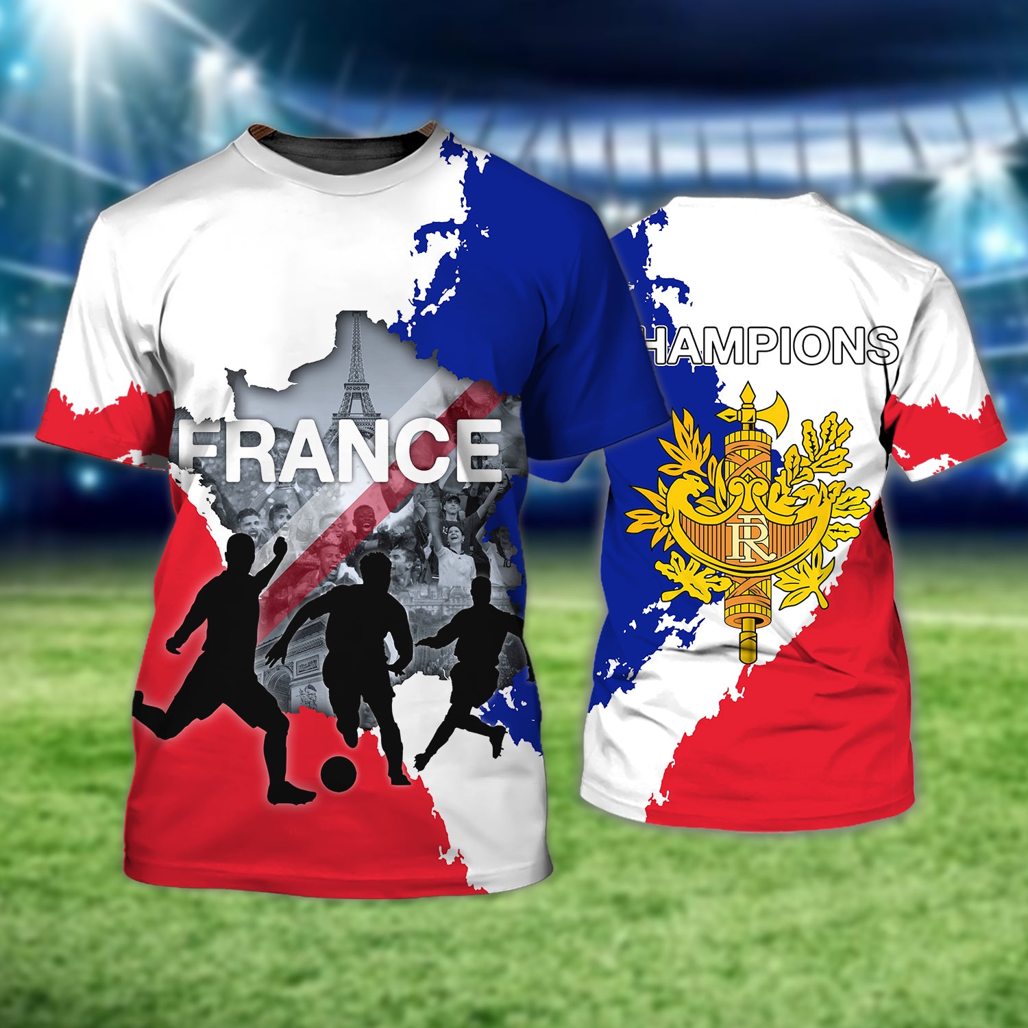 France Football Fans Design Tee Shirt 3D Printed