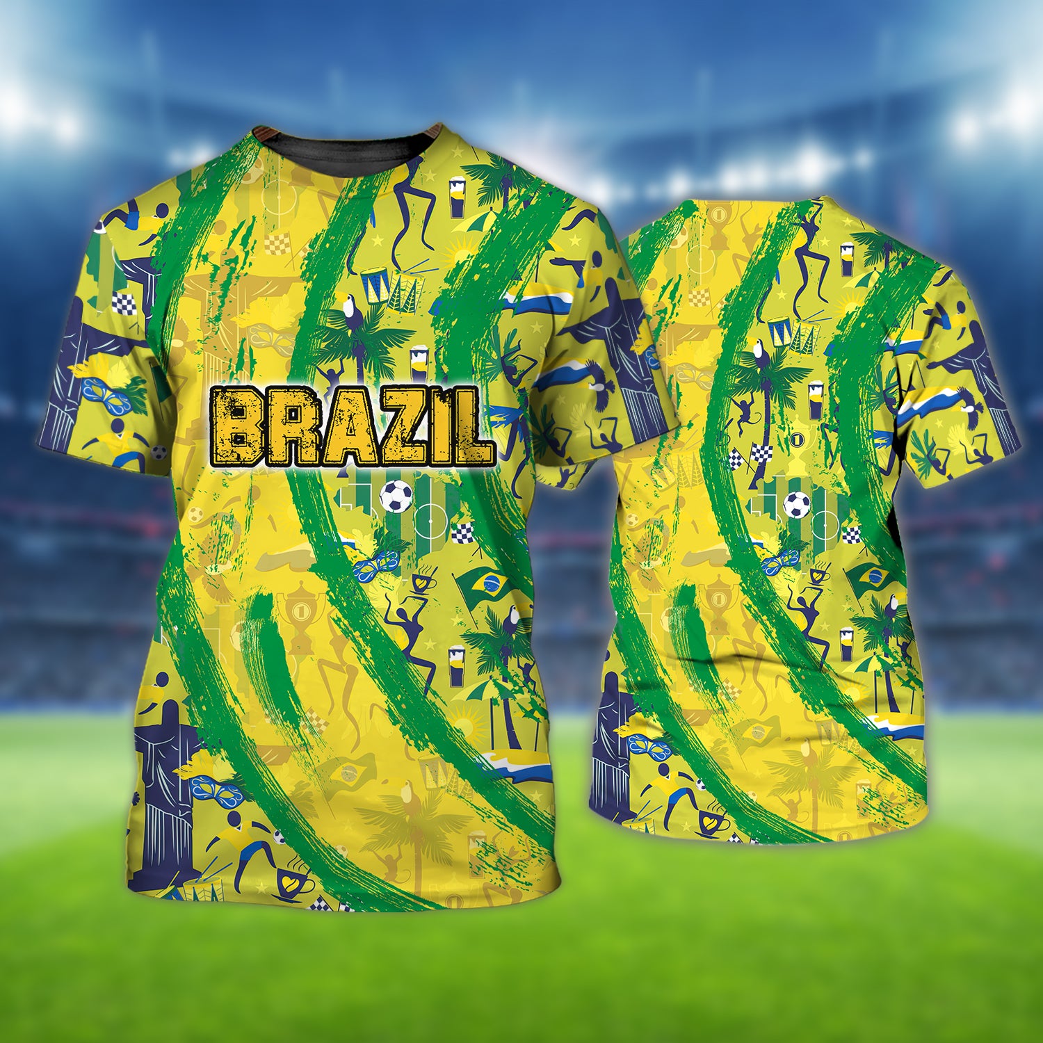 Brazil Fans Pattern Design Shirt 3D Printed Tshirt For The Brazil Fans