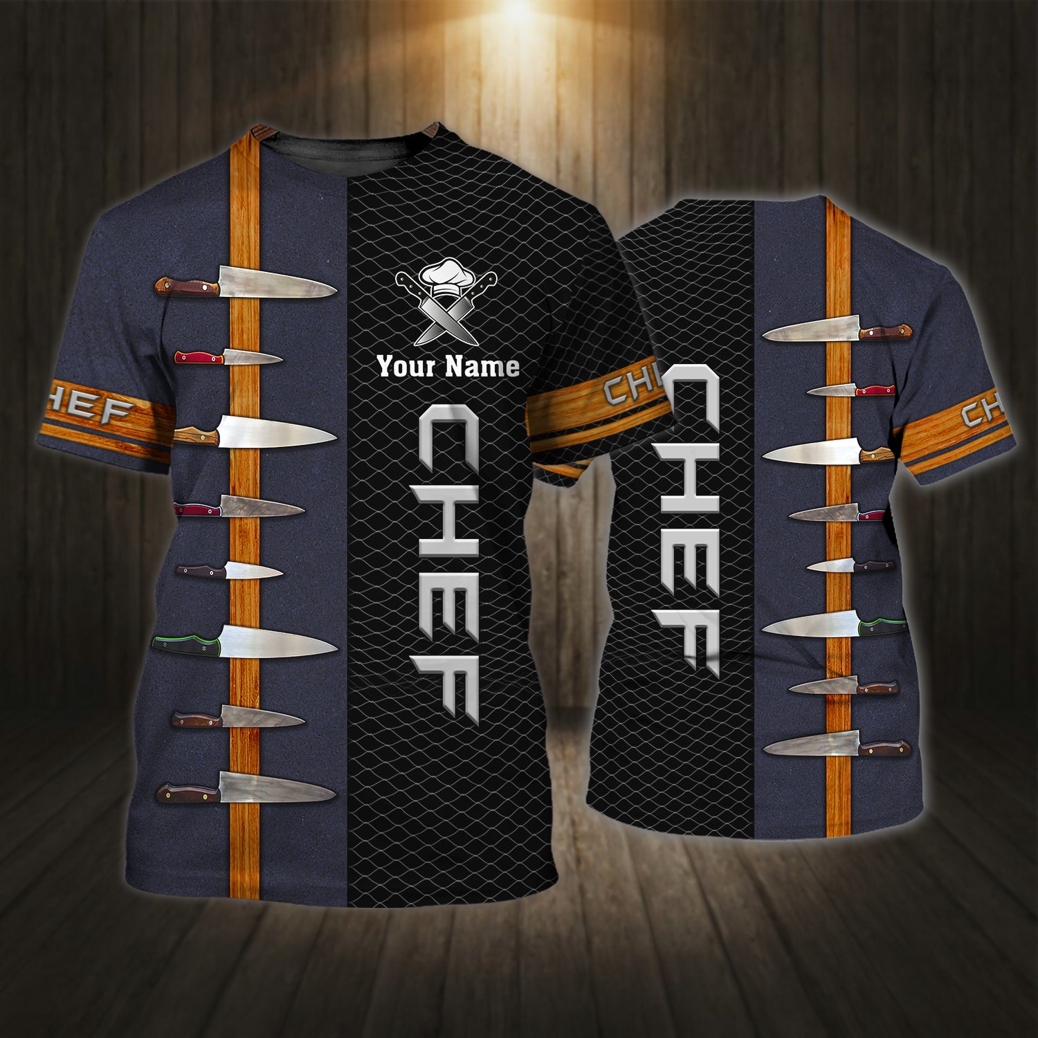 Chef Knives Shirt Chef Personalized Name 3D Tshirt Cook Shirts