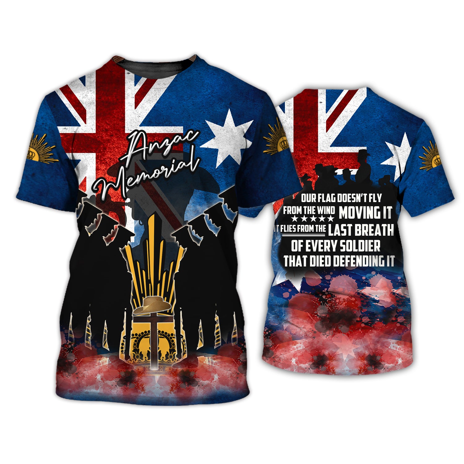 Anzac Day 25 April, Lest We Forget, Anzac Memorial 3D Tshirt 363, Nsd99