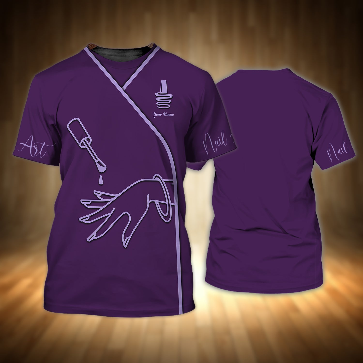 Nail Technician Personalized Custom 3D Tshirt 12 RinC98 Purple Ver