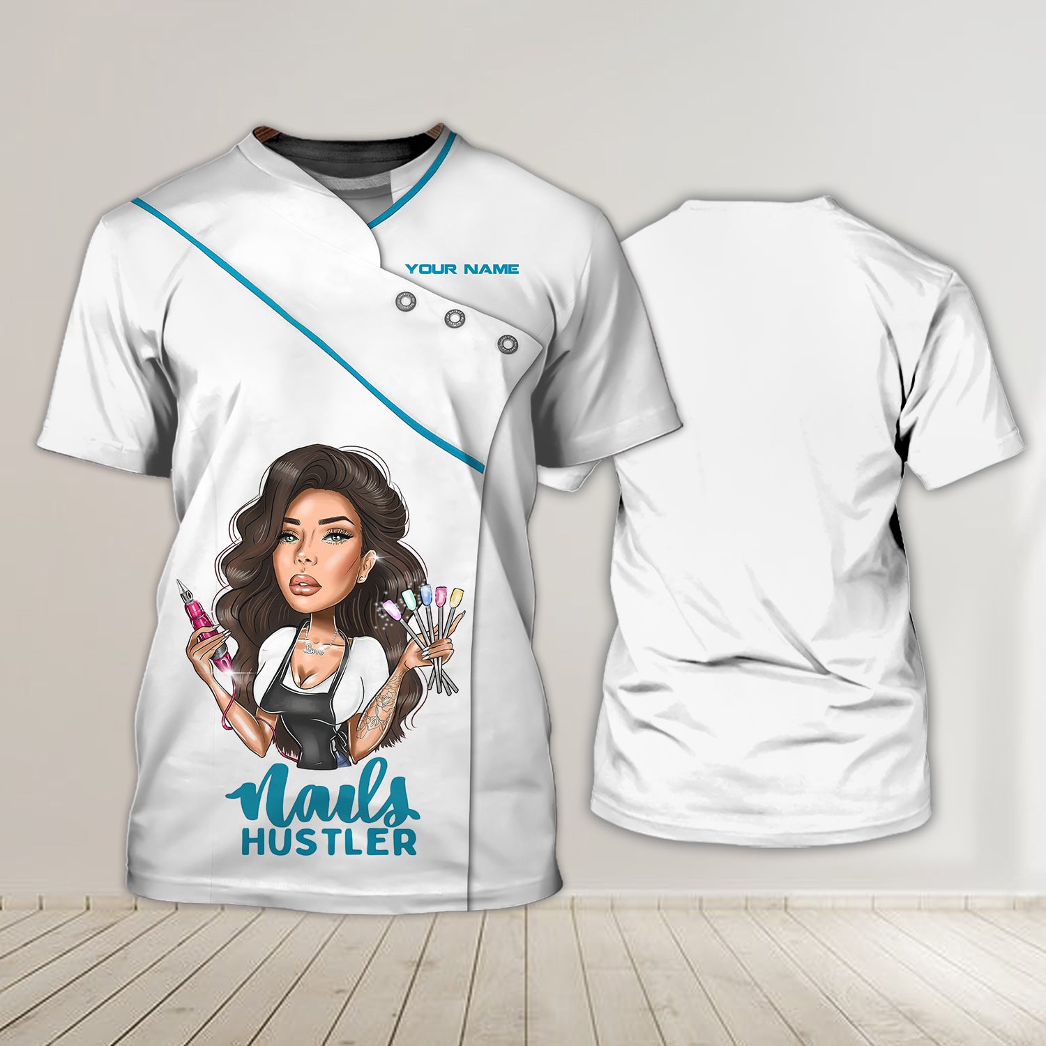 Personalized Nail Tech 3D Custom Tshirt 06 Nbtt