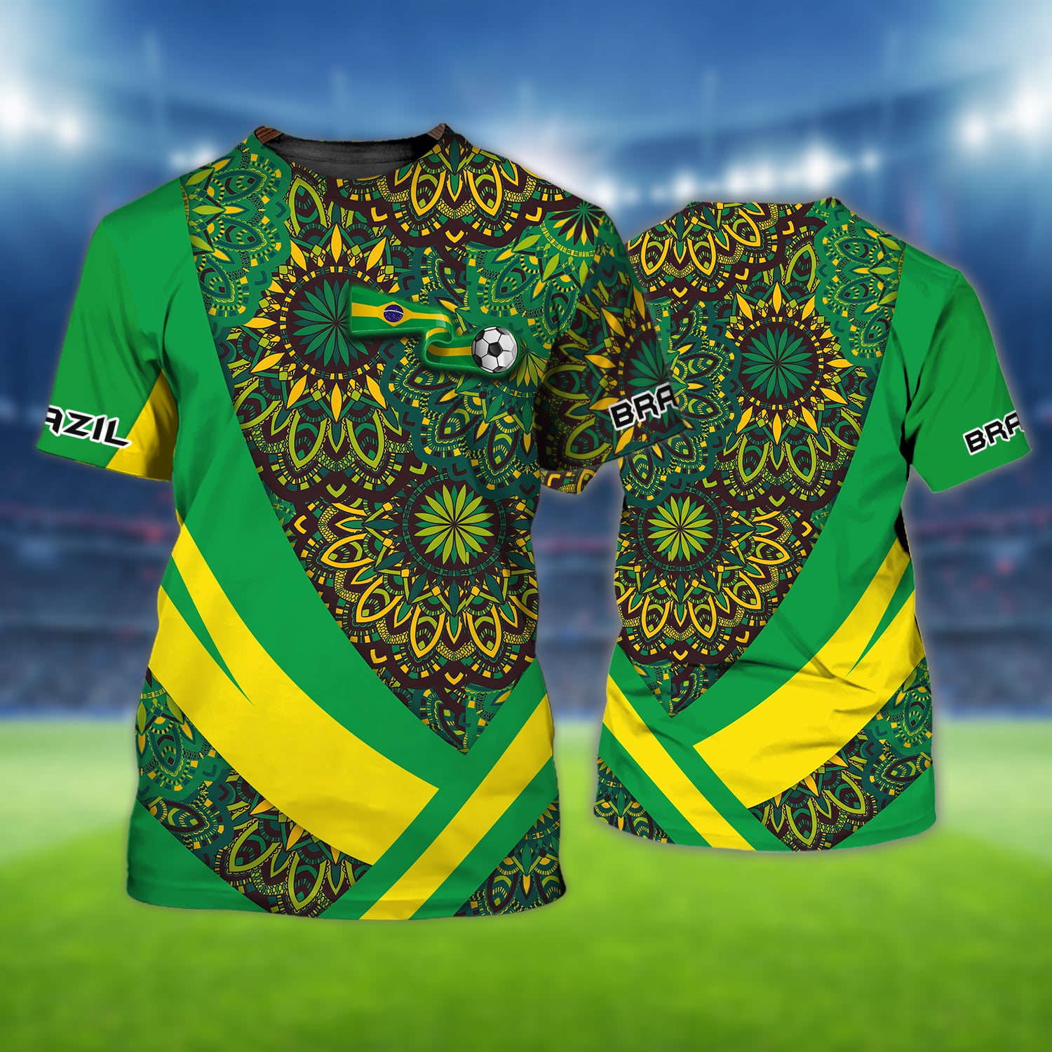 Brazil Fans Pattern Design Shirt 3D Printed Tshirt For The Brazil Fans