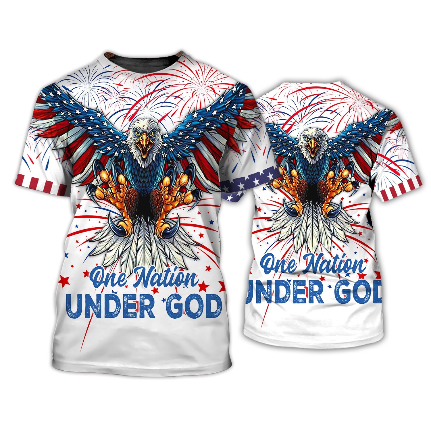 Independence Day Is Coming Ealge One Nation Under God  3D Polo Shirt Full Print