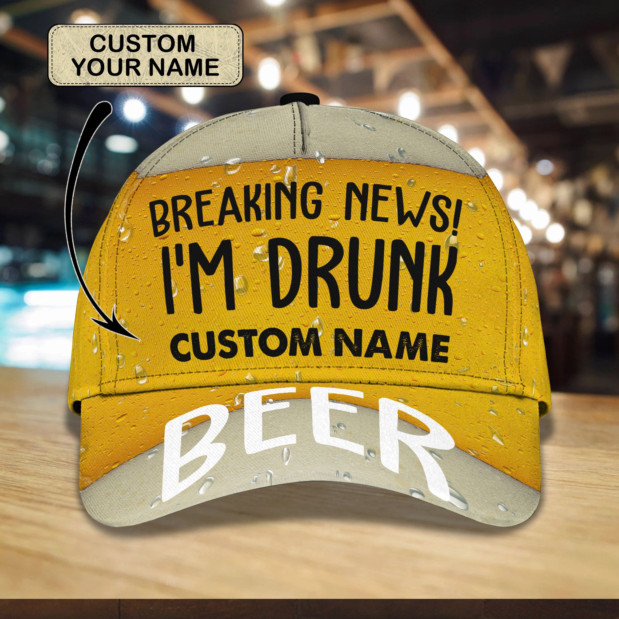 Breaking News ! I'm Drunk- Personalized Name Cap - Loop- T2k-263