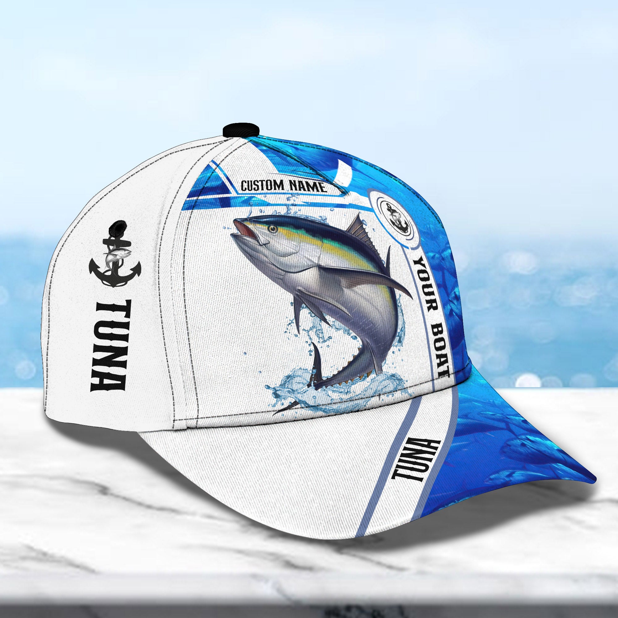Tuna Ocean Fishing 2 - Personalized Name Cap - Nt168 - Ct071